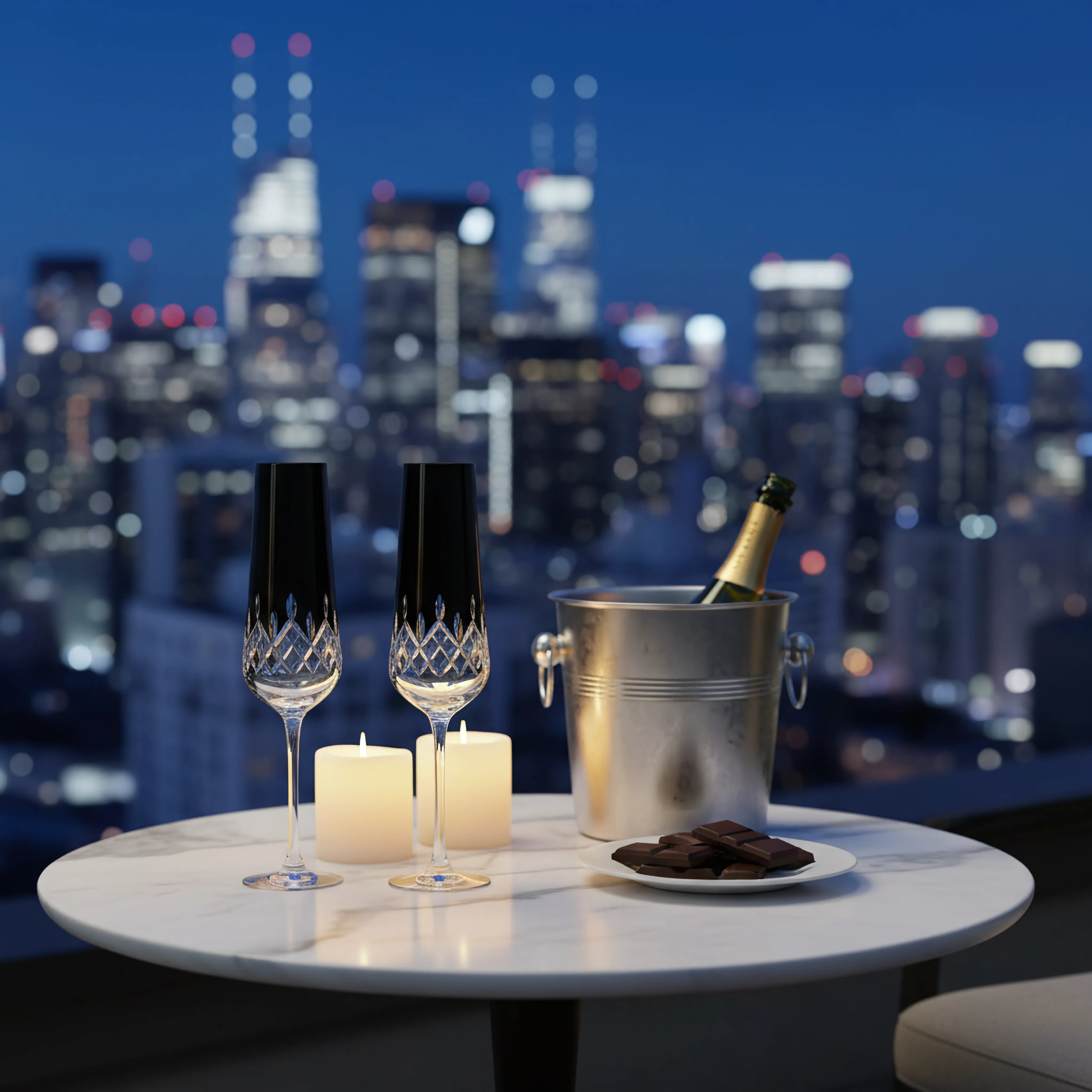 Aria Champagne Flute - Set Of 2 - Margerie Crystal USA