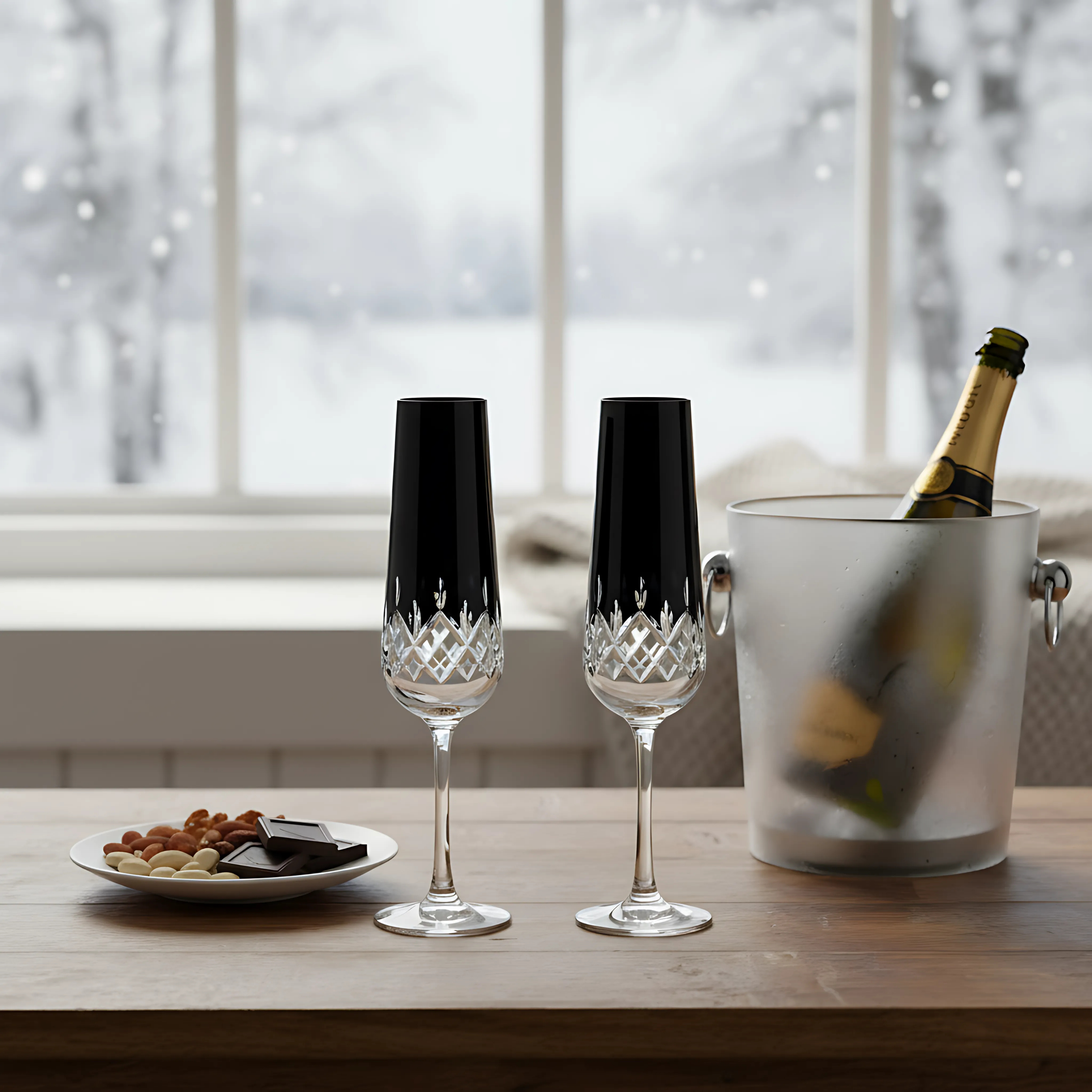 Aria Champagne Flute - Set Of 2 - Margerie Crystal USA