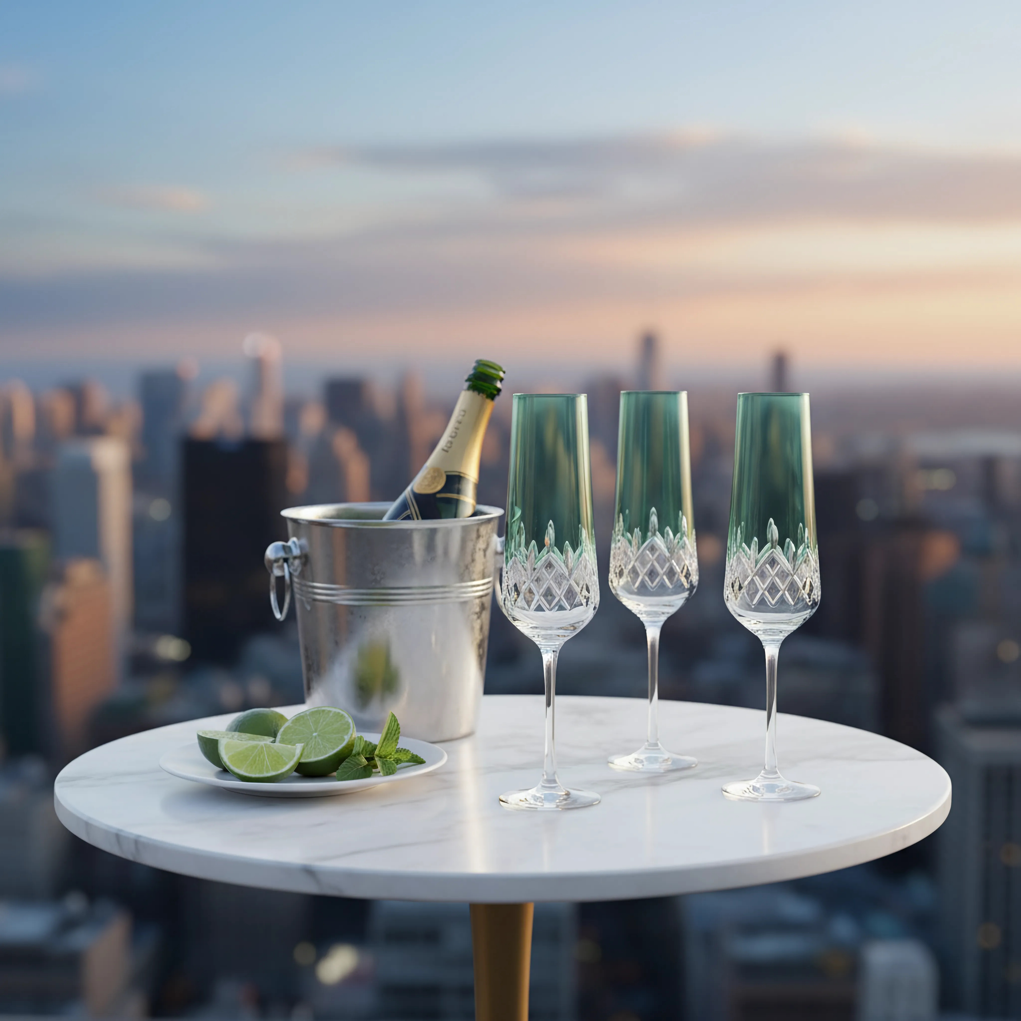 Aria Champagne Flute - Set Of 2 - Margerie Crystal USA