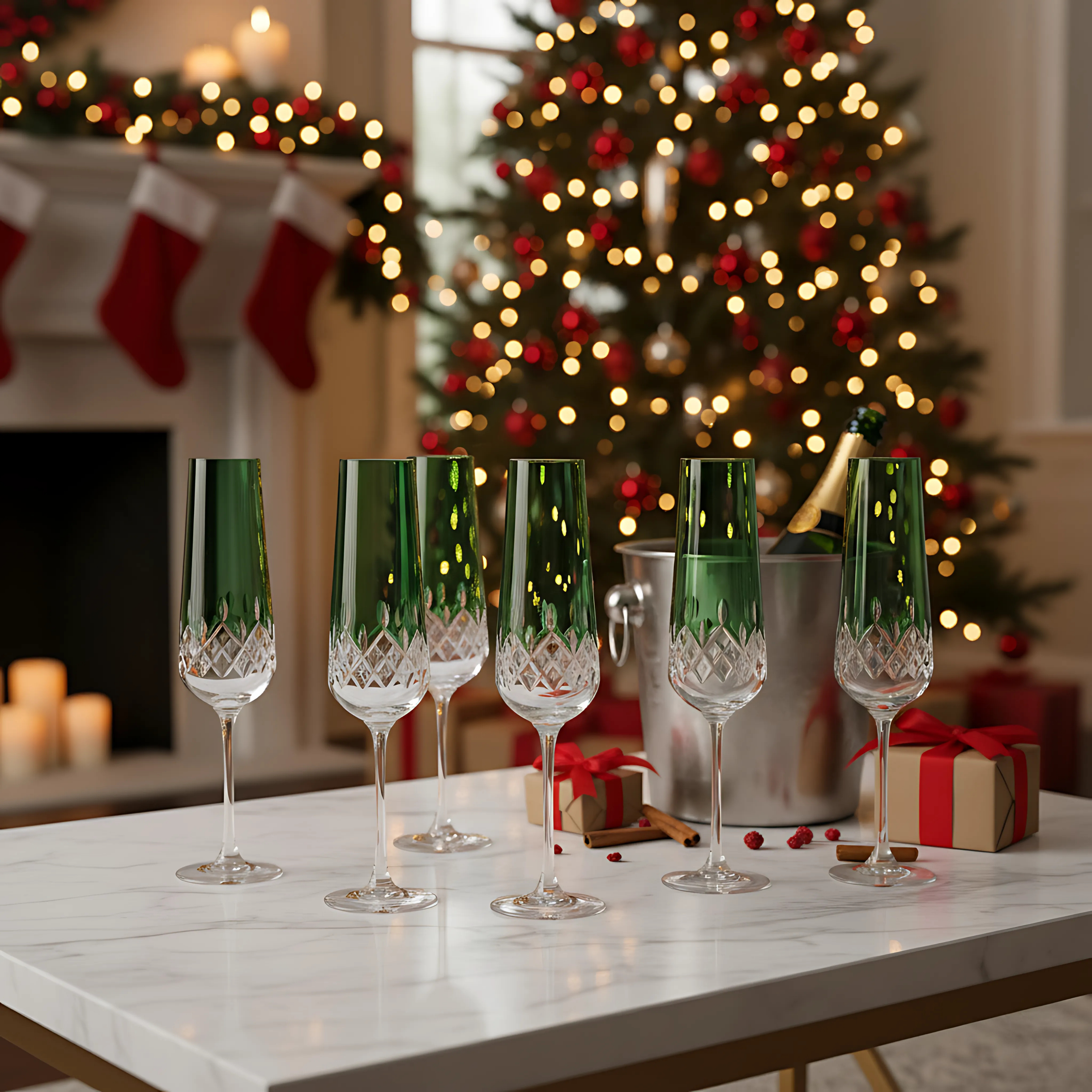 Aria Champagne Flute - Set Of 2 - Margerie Crystal USA