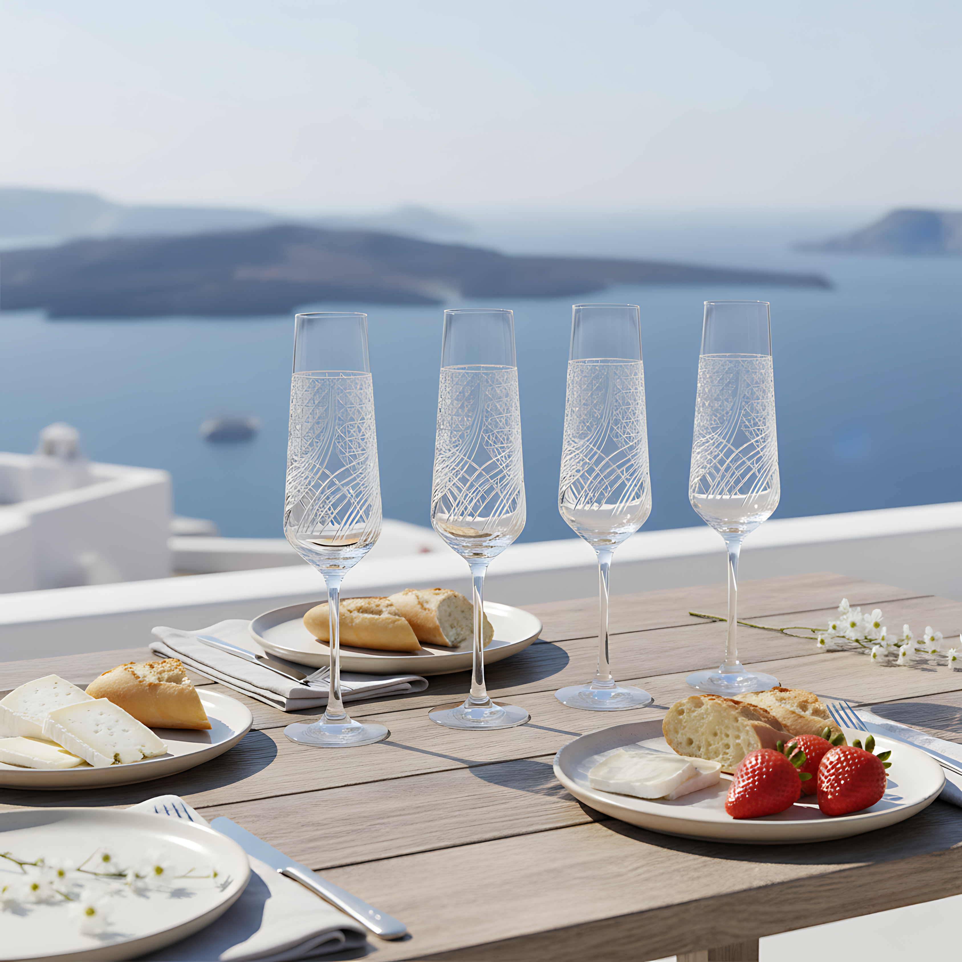 Aurora Champagne Flute - Set Of 2 - Margerie Crystal USA