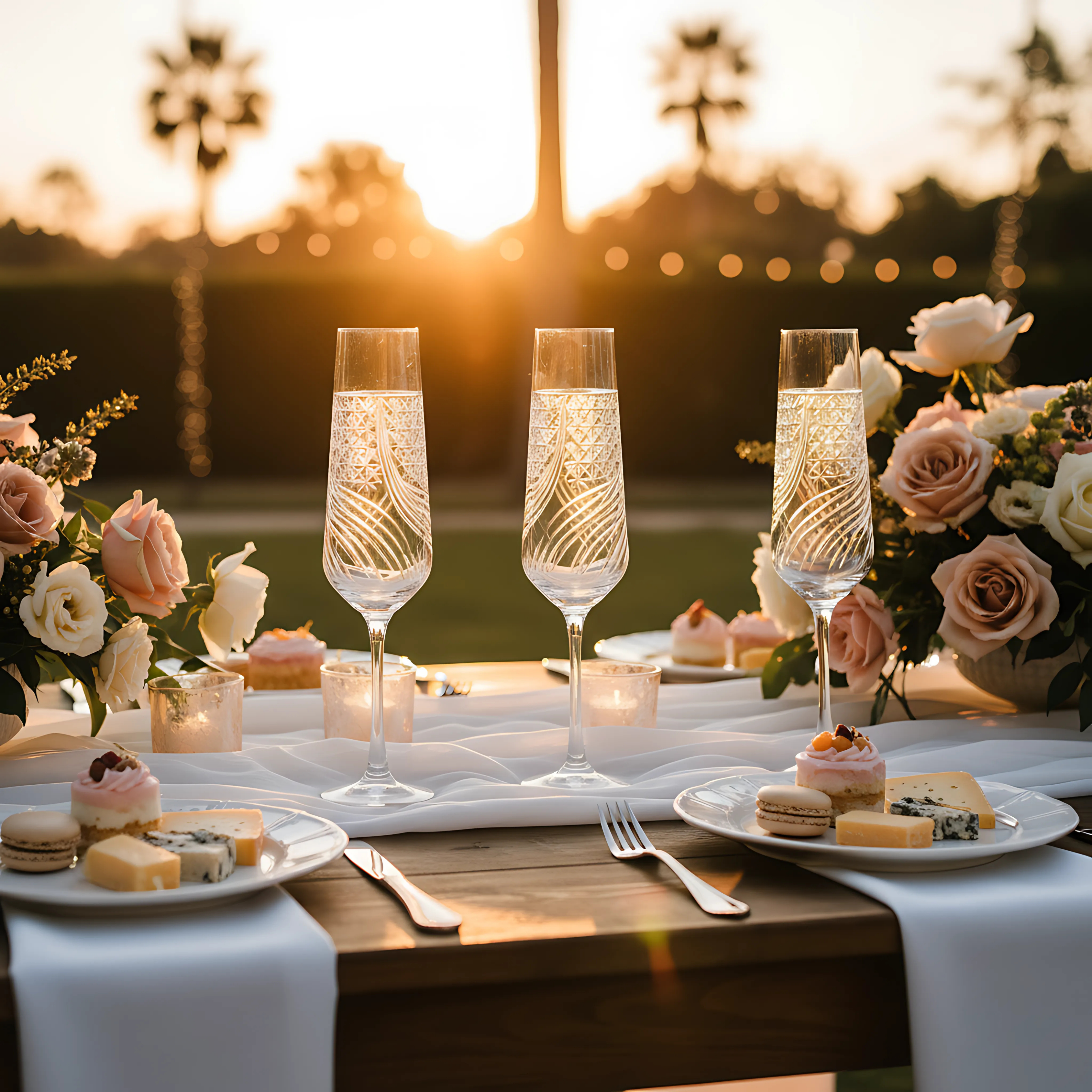 Aurora Champagne Flute - Set Of 2 - Margerie Crystal USA