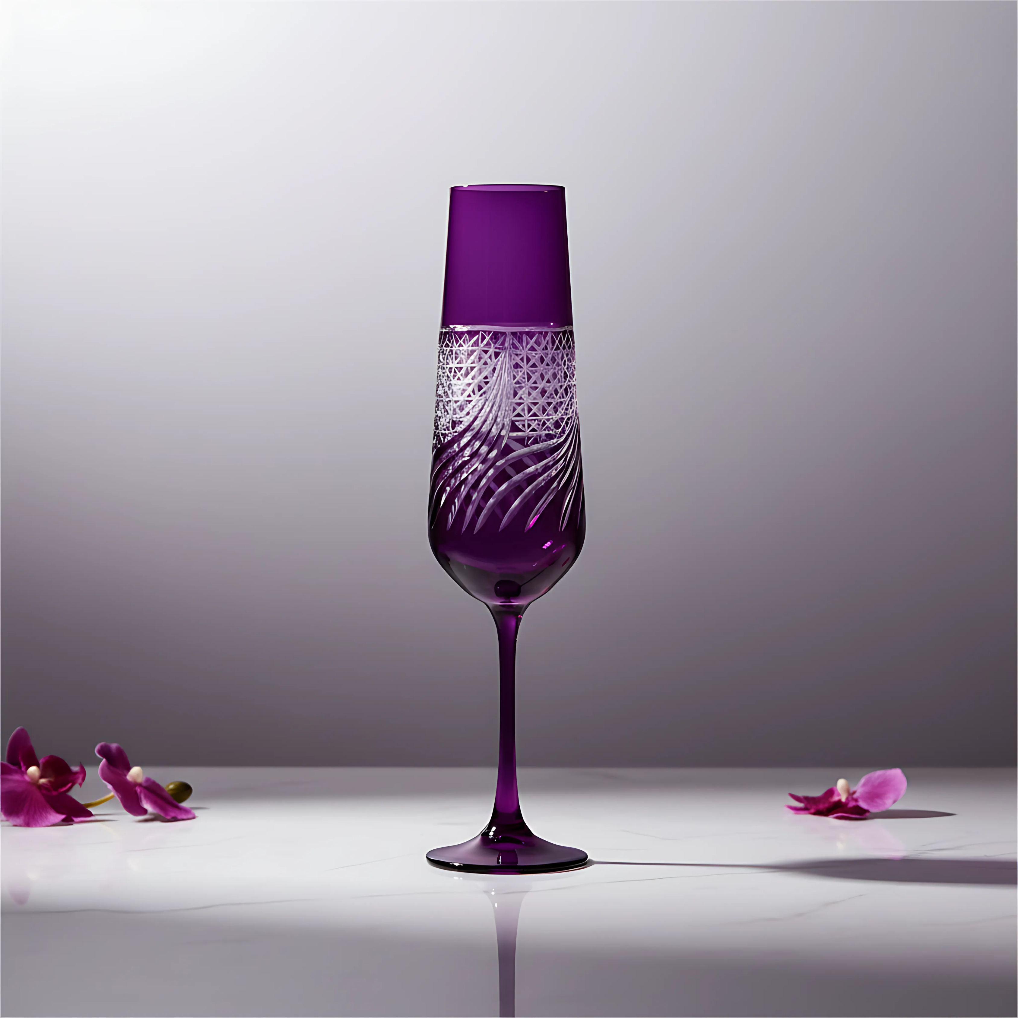 Aurora Champagne Flute - Set Of 2 - Margerie Crystal USA