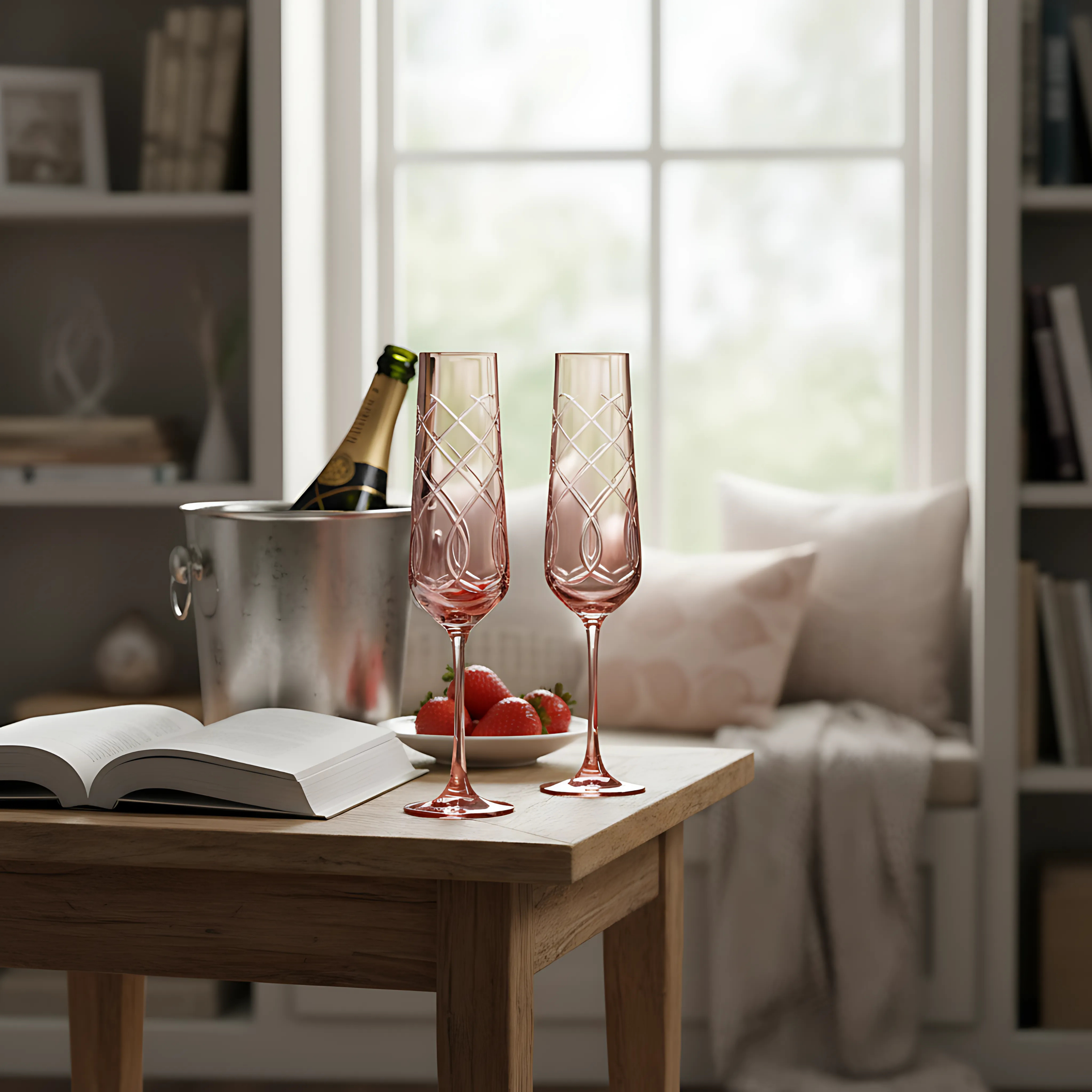Heritage Champagne Flute - Set Of 2 - Margerie Crystal USA