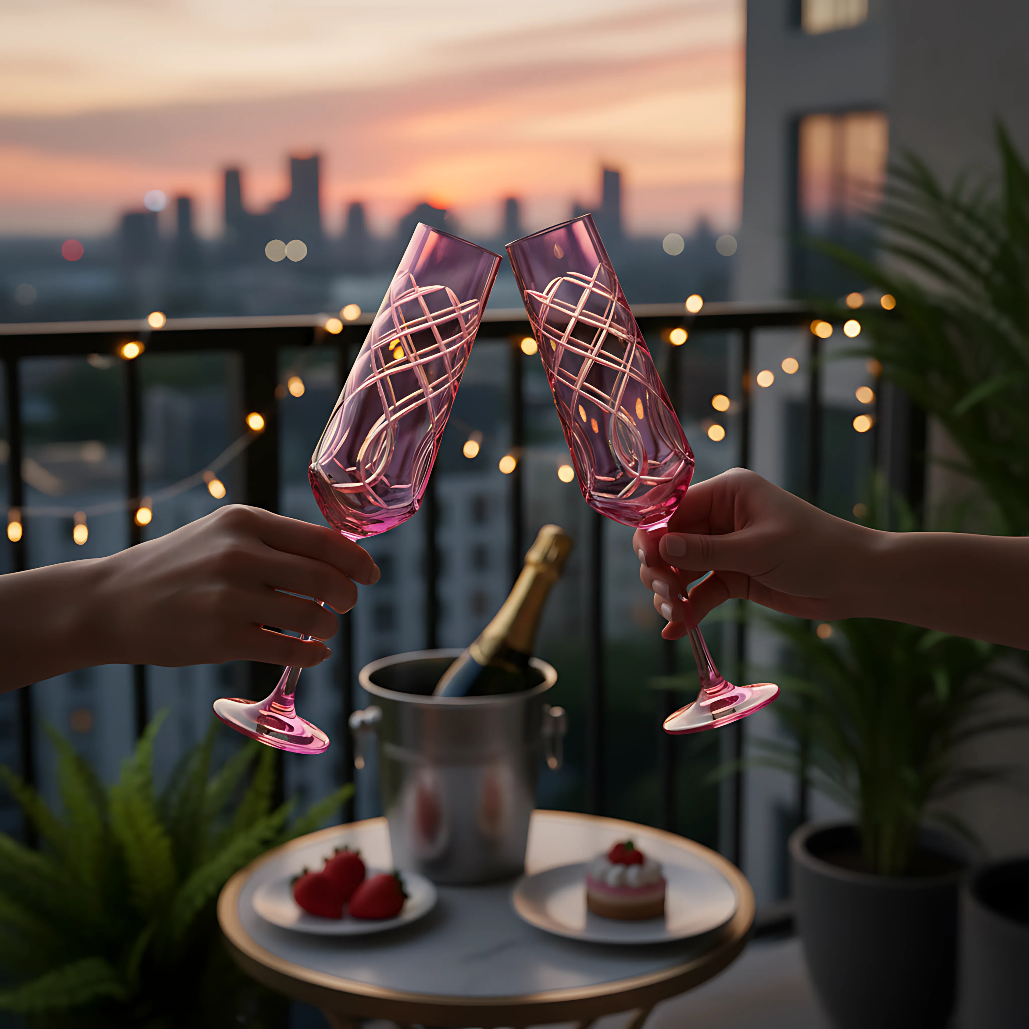 Heritage Champagne Flute - Set Of 2 - Margerie Crystal USA