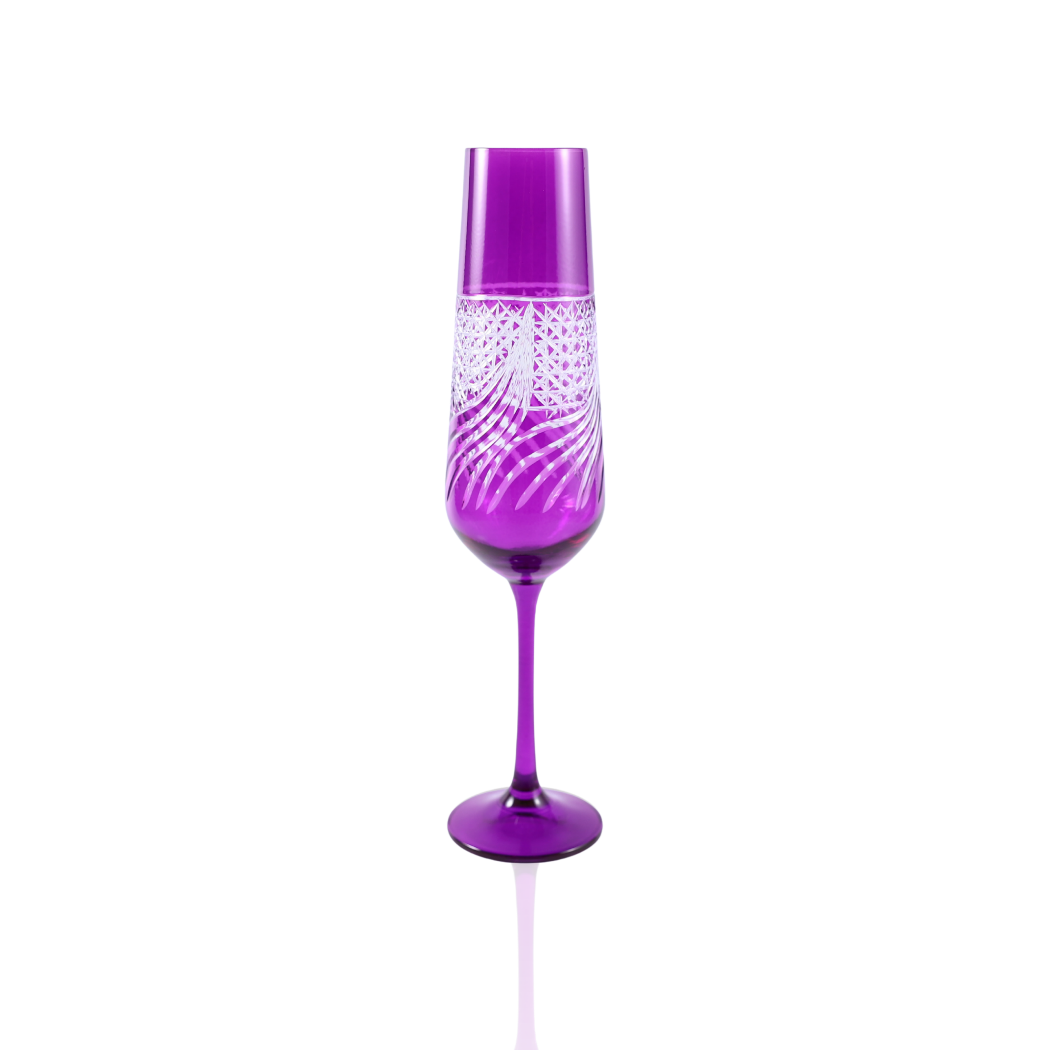 Aurora Champagne Flute - Set Of 2 - Margerie Crystal USA