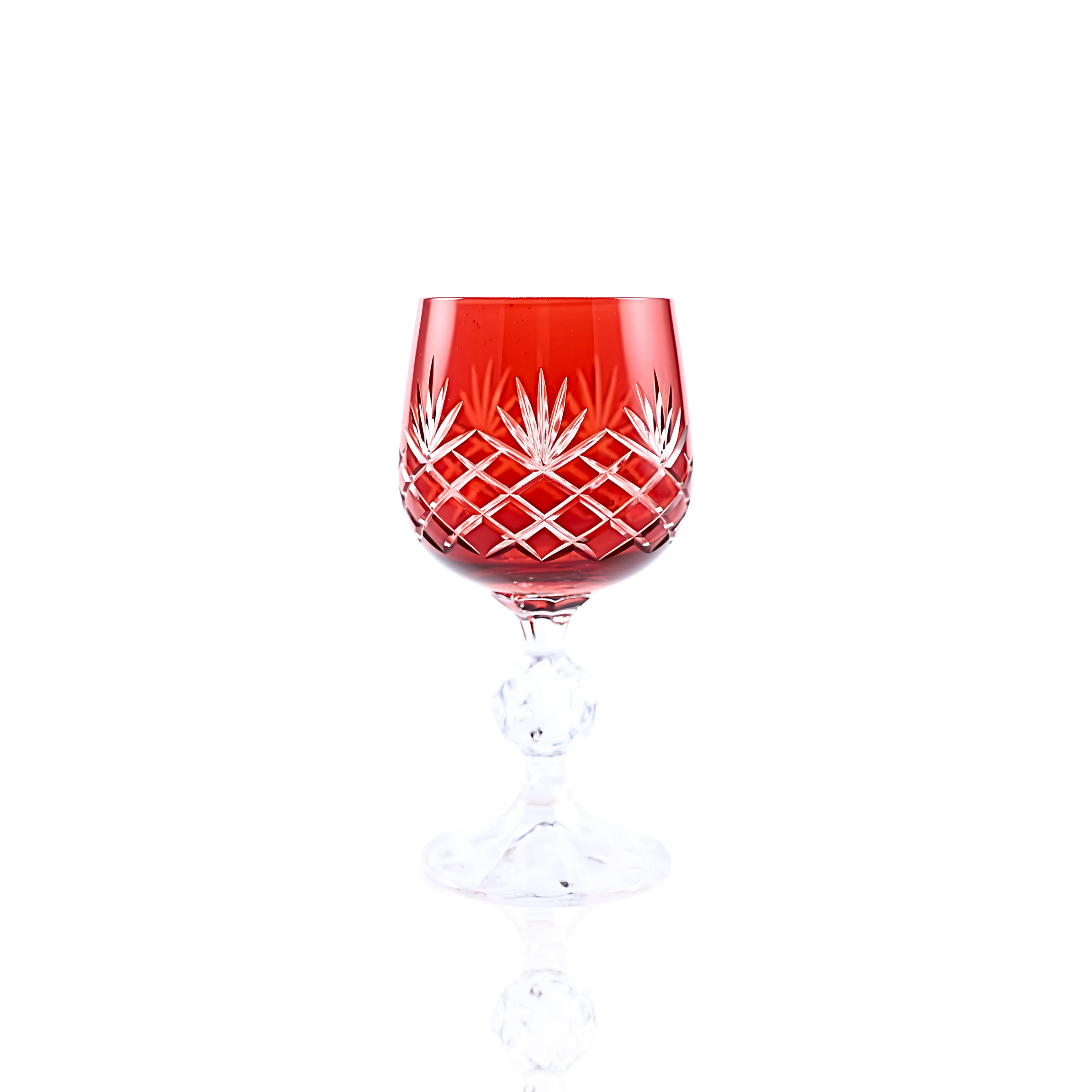 Ara Cut Crystal Small Wine Goblet - Set Of 2 - Margerie Crystal USA