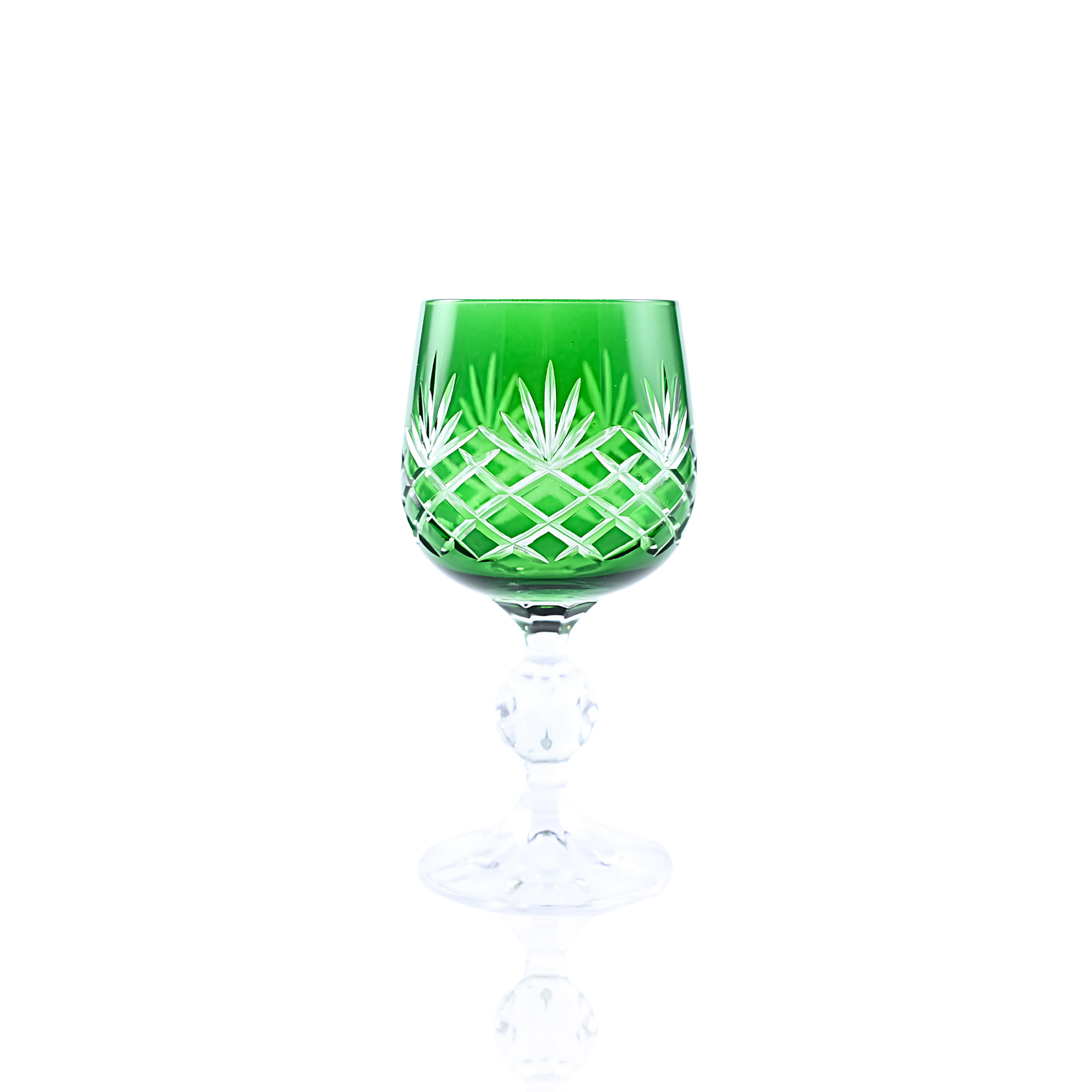 Ara Cut Crystal Small Wine Goblet - Set Of 2 - Margerie Crystal USA
