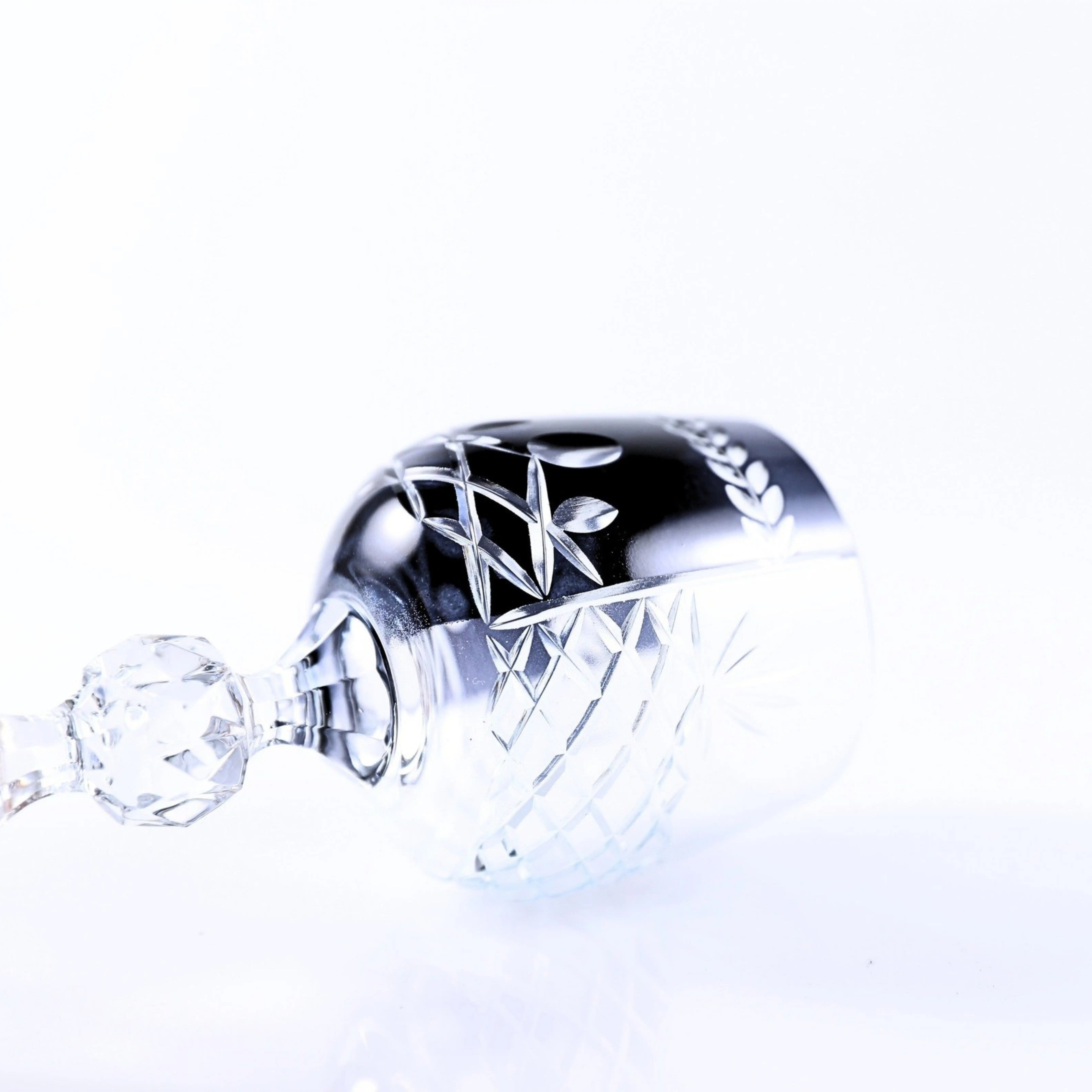 Hybrid Cut Crystal Small Wine Goblet - Set Of 2 - Margerie Crystal USA