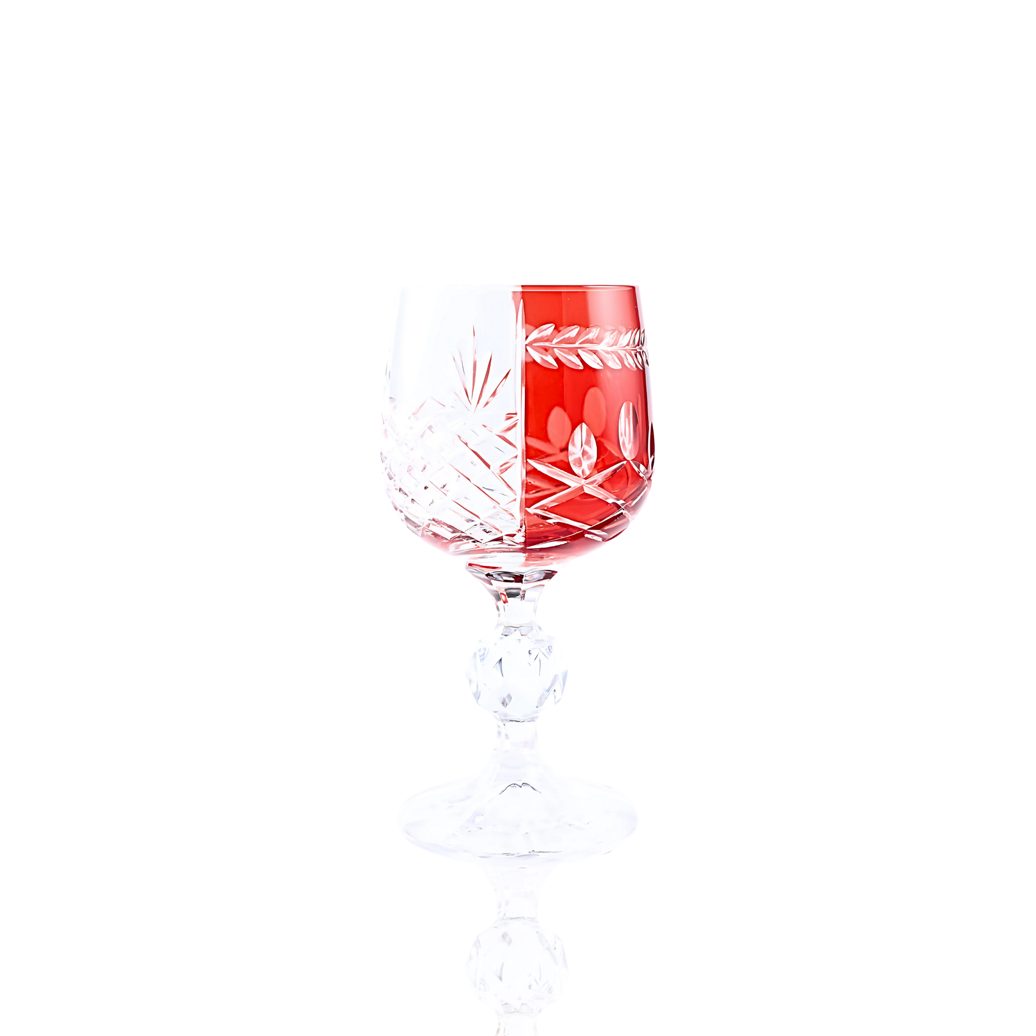 Hybrid Cut Crystal Small Wine Goblet - Set Of 2 - Margerie Crystal USA