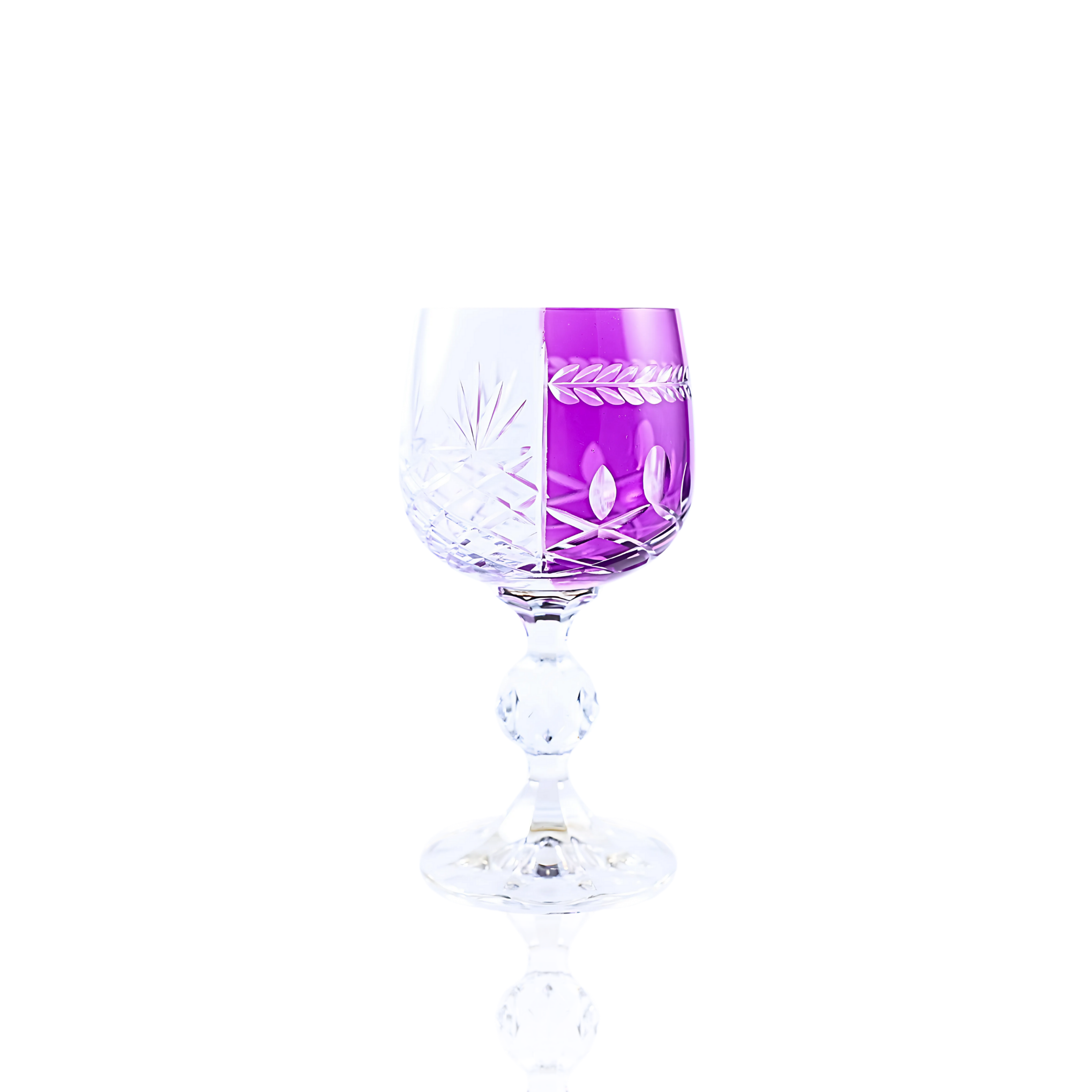 Hybrid Cut Crystal Small Wine Goblet - Set Of 2 - Margerie Crystal USA