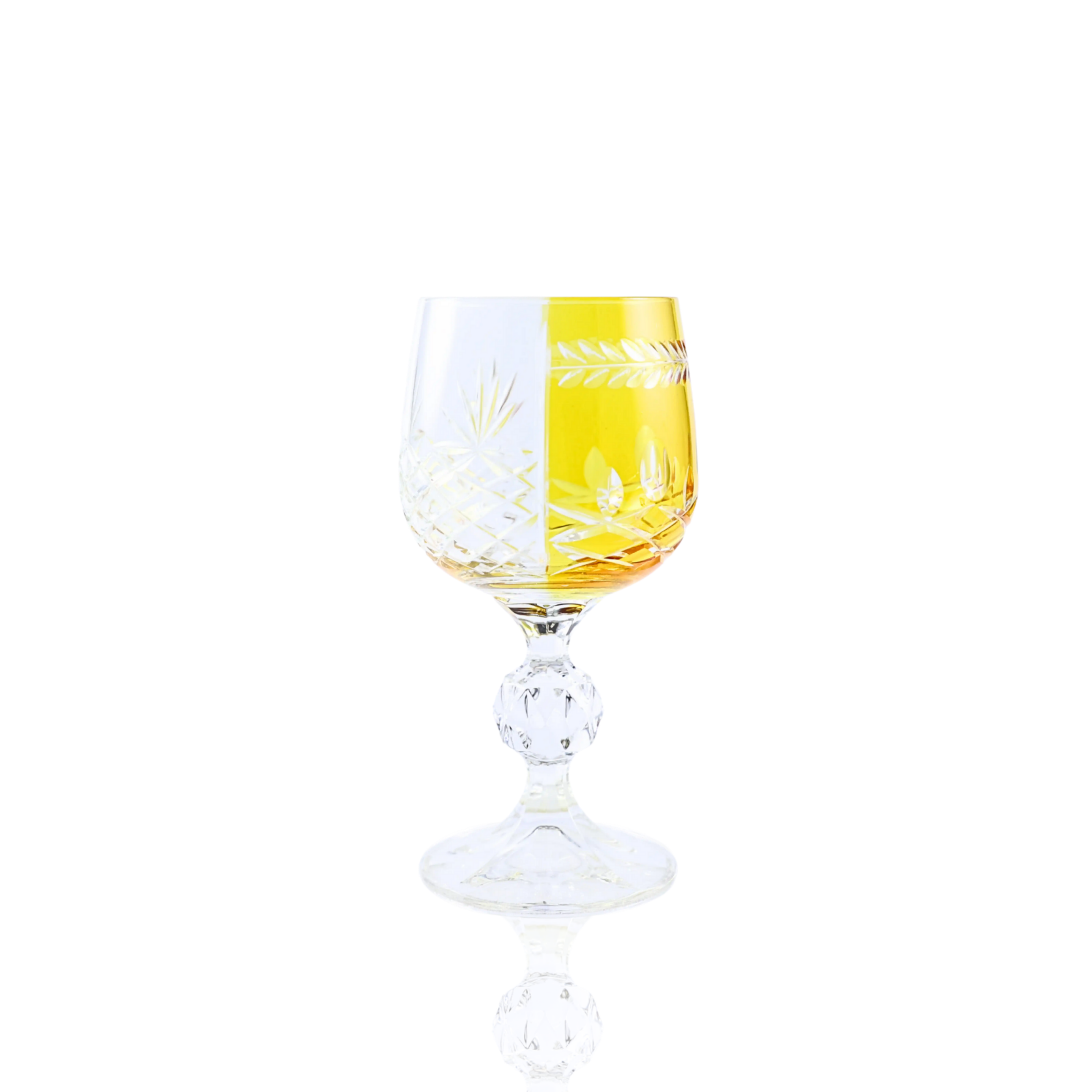 Hybrid Cut Crystal Small Wine Goblet - Set Of 2 - Margerie Crystal USA