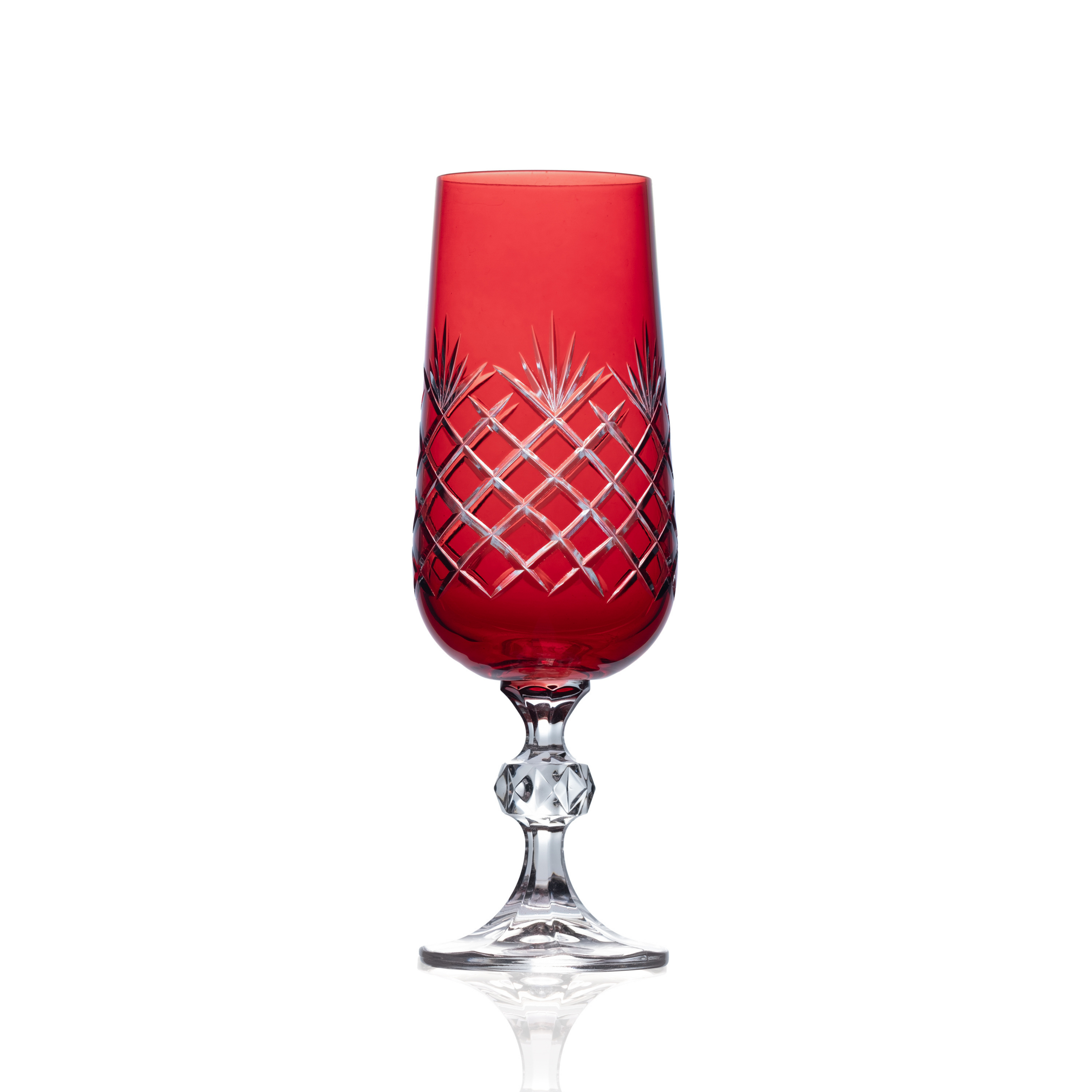 Ara Cut Crystal Champagne Flutes - Set Of 2 - Margerie Crystal USA