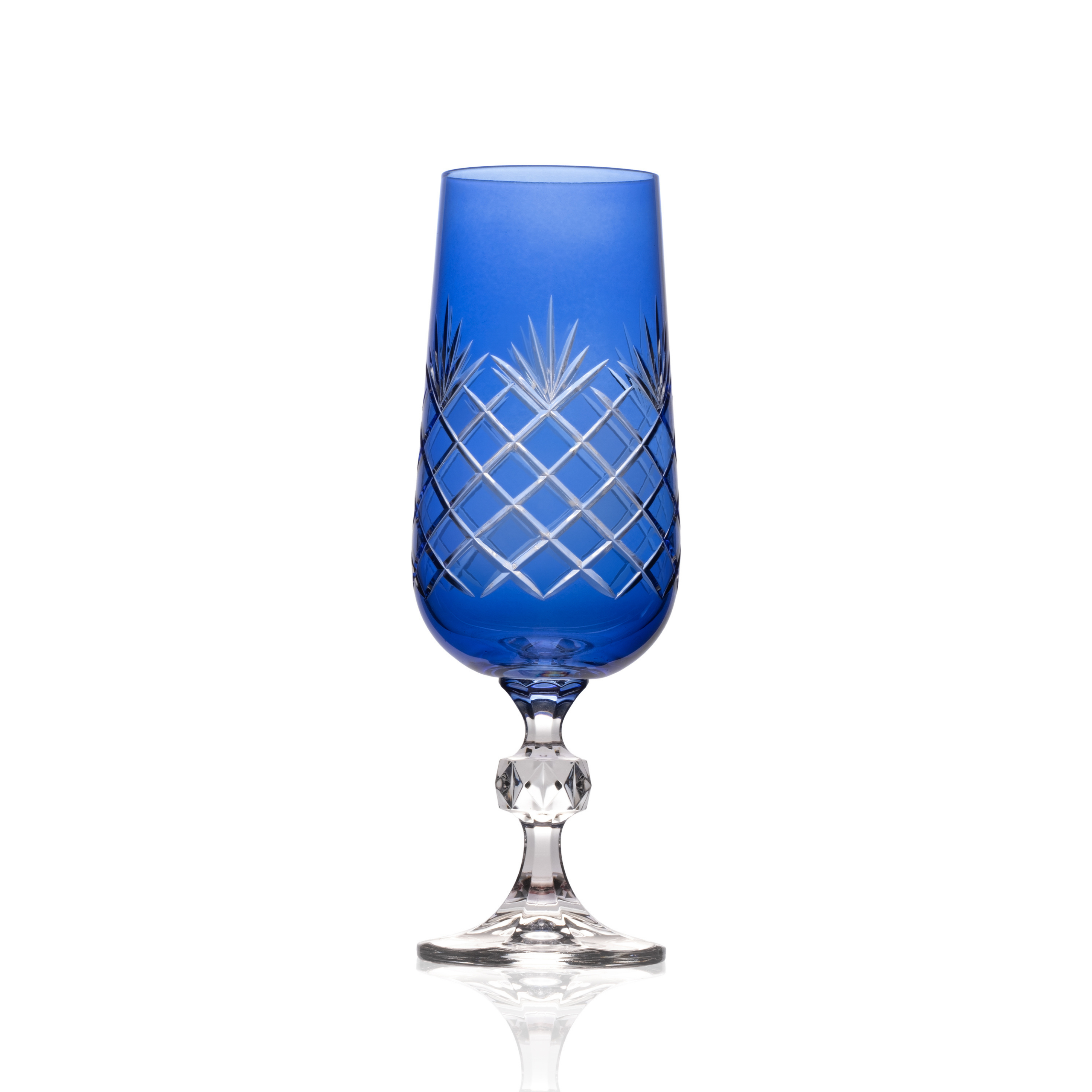 Ara Cut Crystal Champagne Flutes - Set Of 2 - Margerie Crystal USA