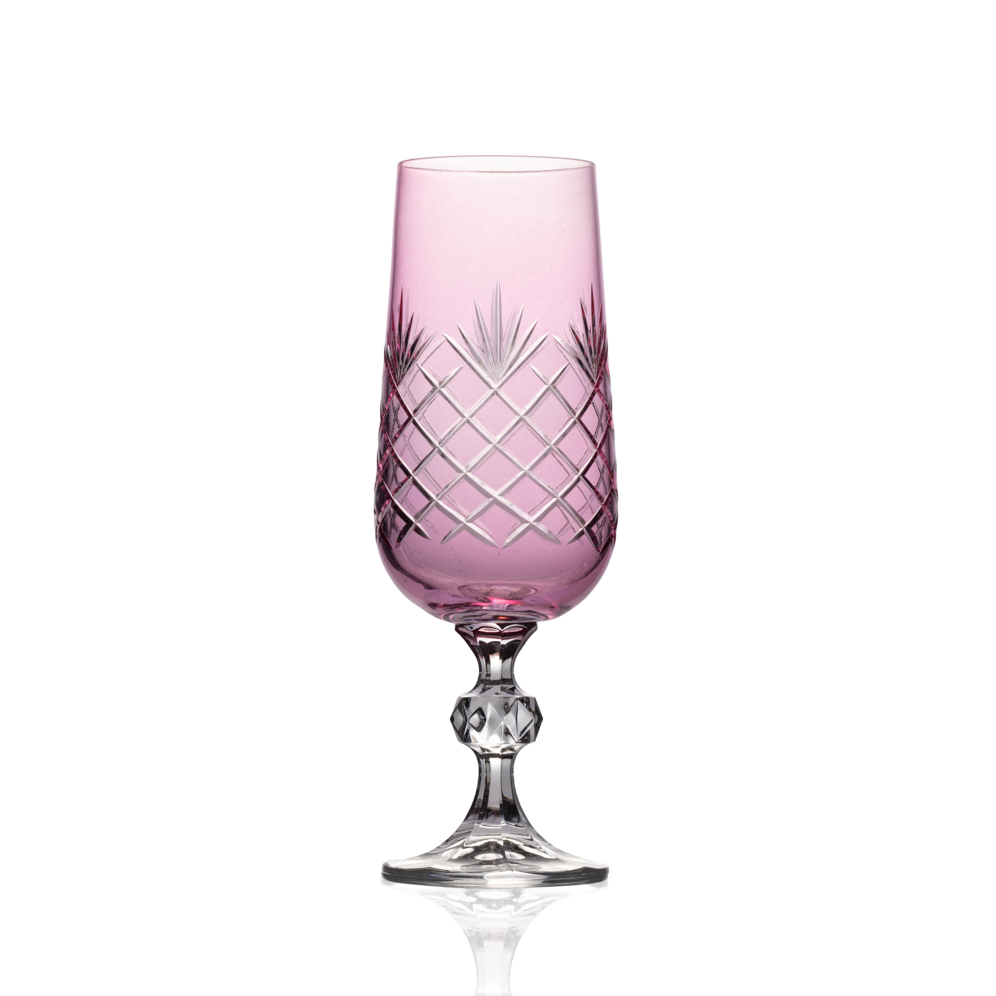 Ara Cut Crystal Champagne Flutes - Set Of 2 - Margerie Crystal USA