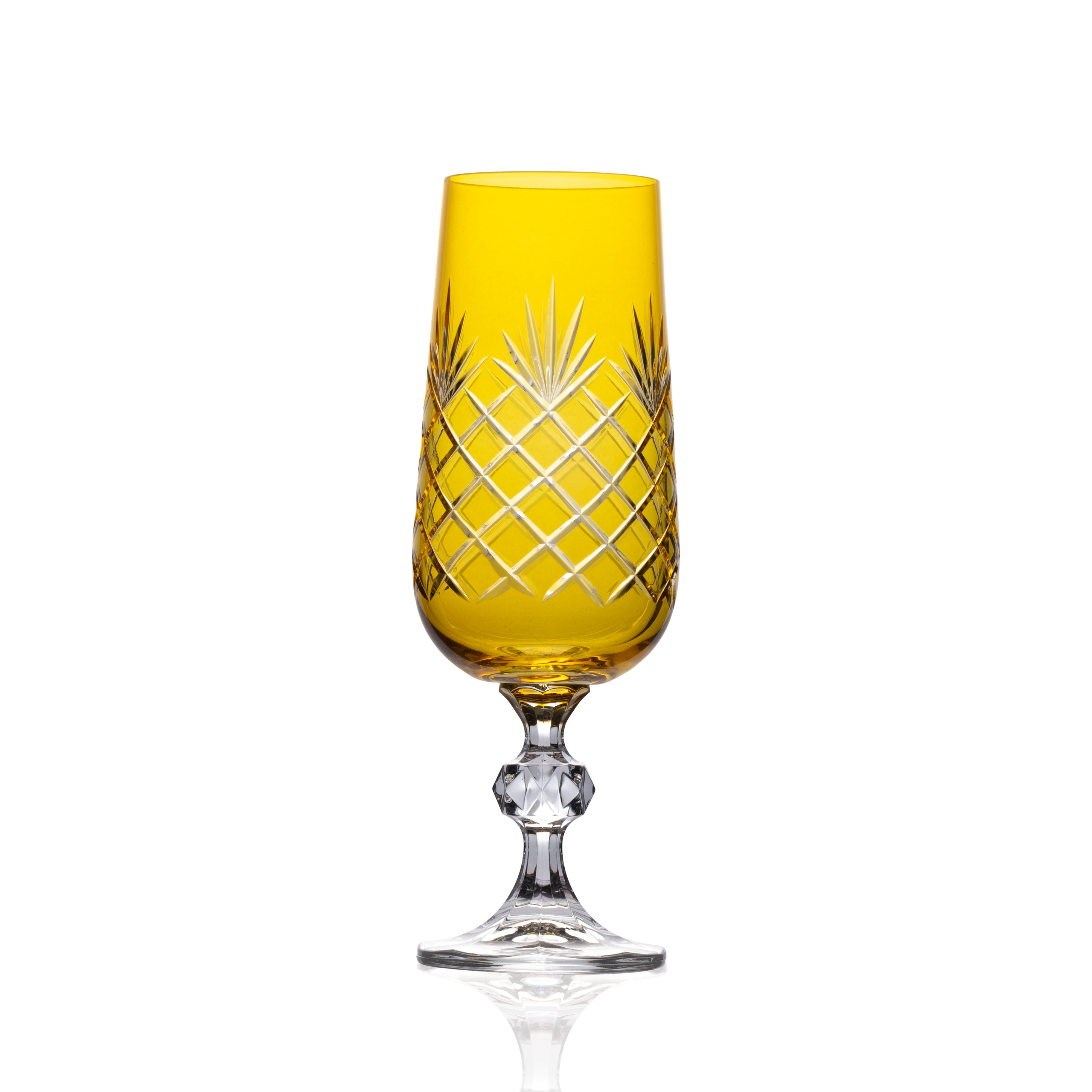 Ara Cut Crystal Champagne Flutes - Set Of 2 - Margerie Crystal USA