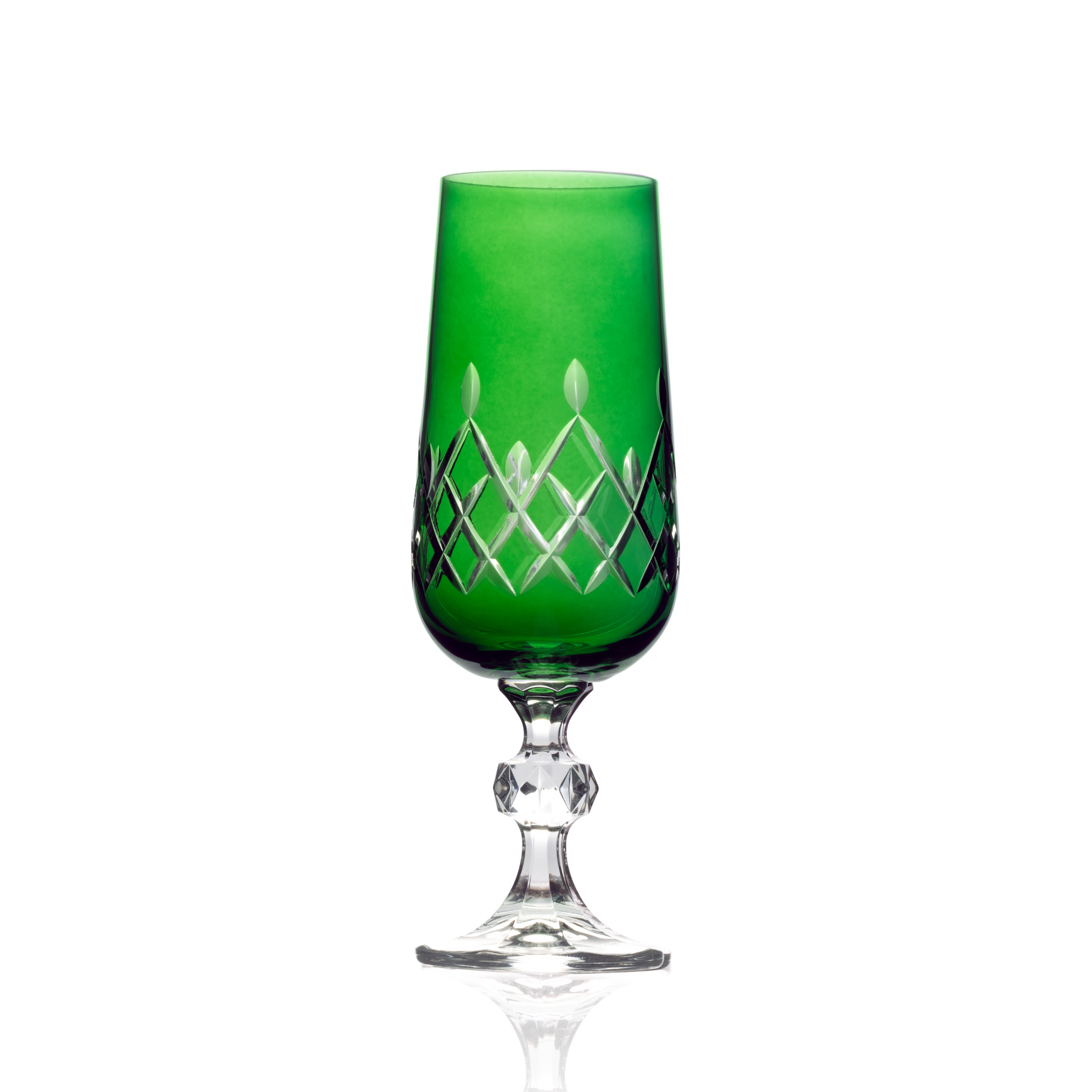 Aria Cut Crystal Champagne Flutes - Set Of 2 - Margerie Crystal USA