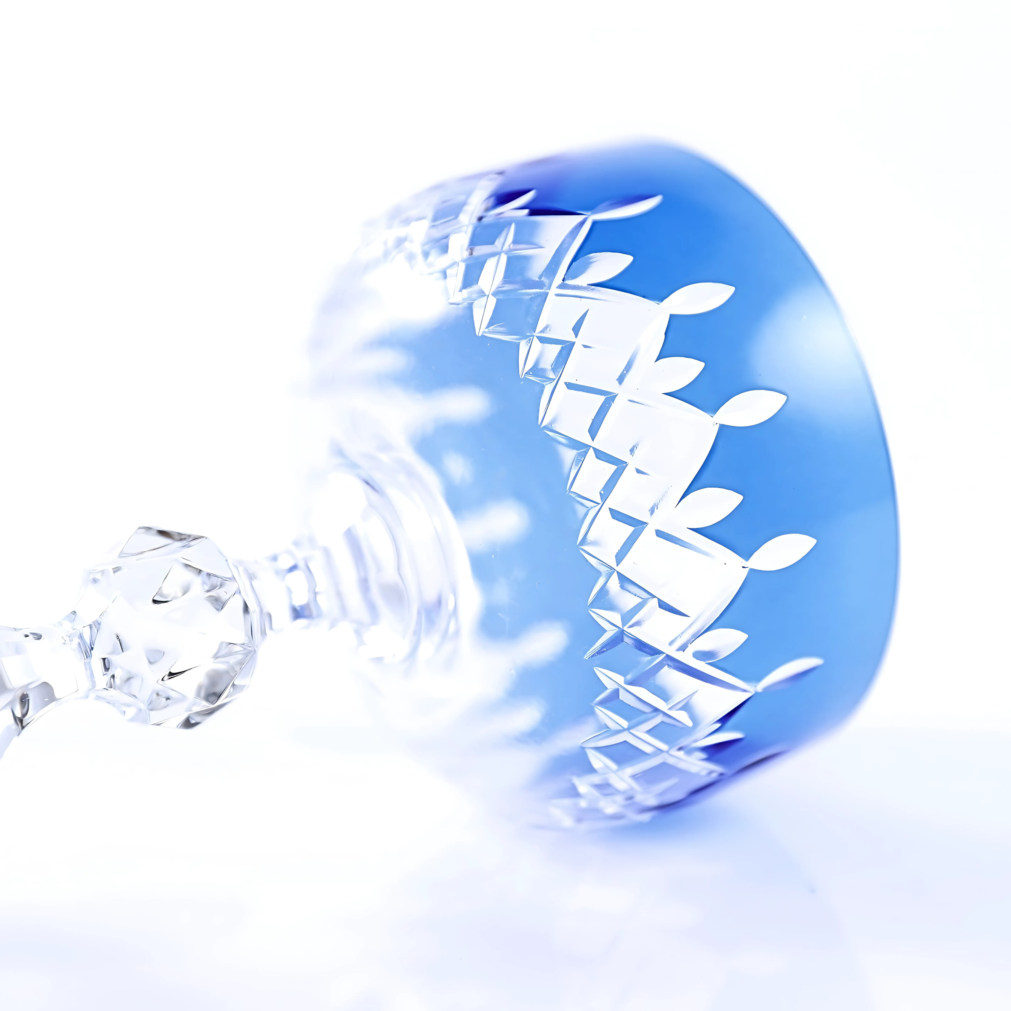 Aria Cut Crystal Champagne Coupe Glasses - Set Of 2 - Margerie Crystal USA