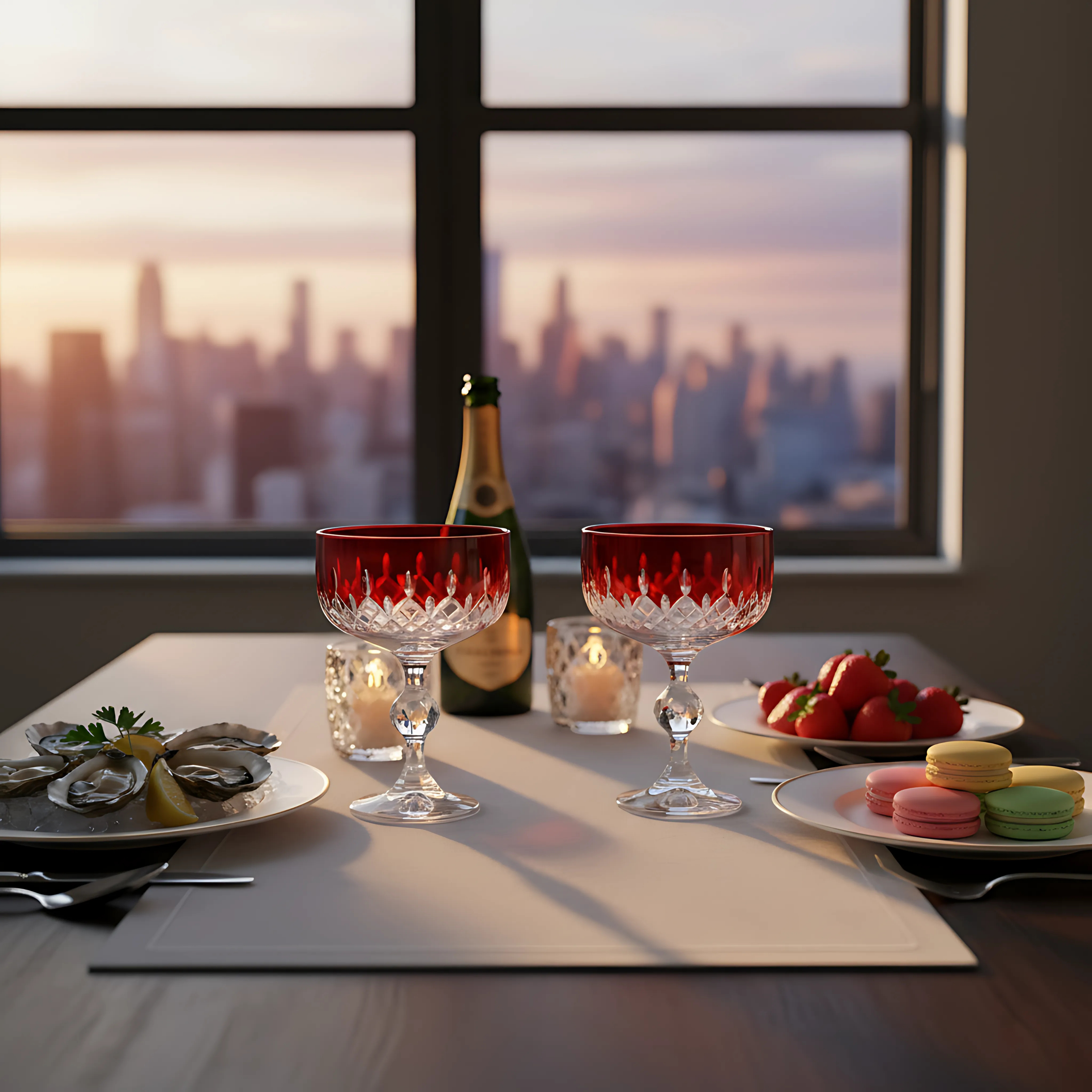 Aria Cut Crystal Champagne Coupe Glasses - Set Of 2 - Margerie Crystal USA