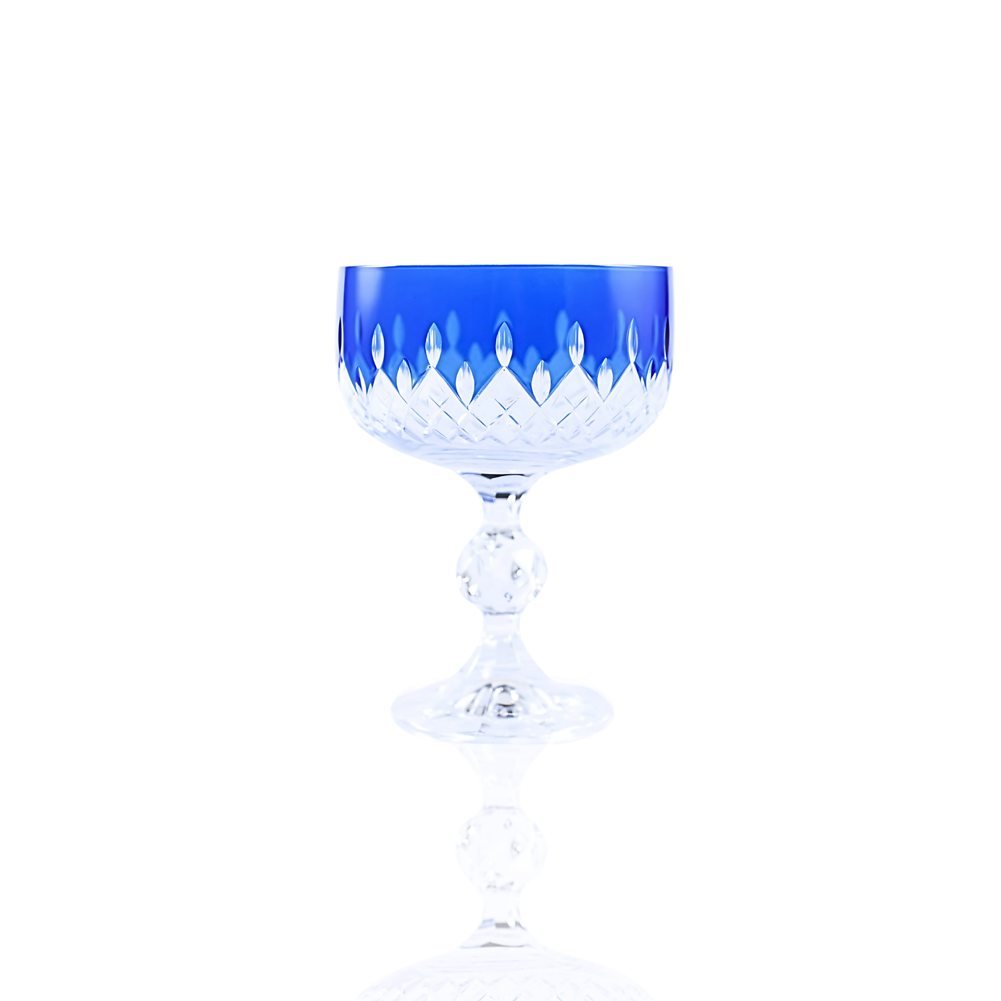 Aria Cut Crystal Champagne Coupe Glasses - Set Of 2 - Margerie Crystal USA