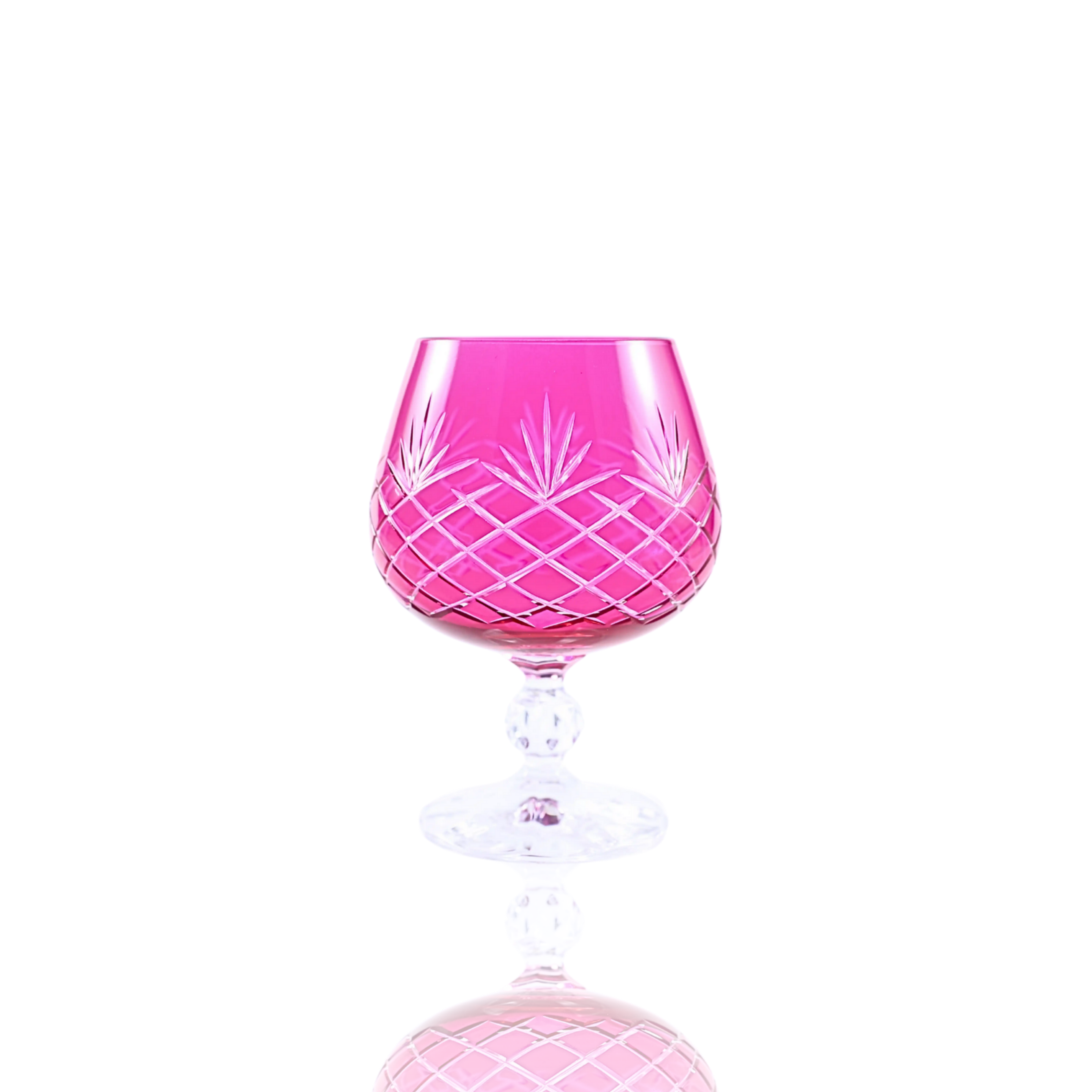 Ara Cut Crystal Cognac Glasses - Set Of 2 - Margerie Crystal USA