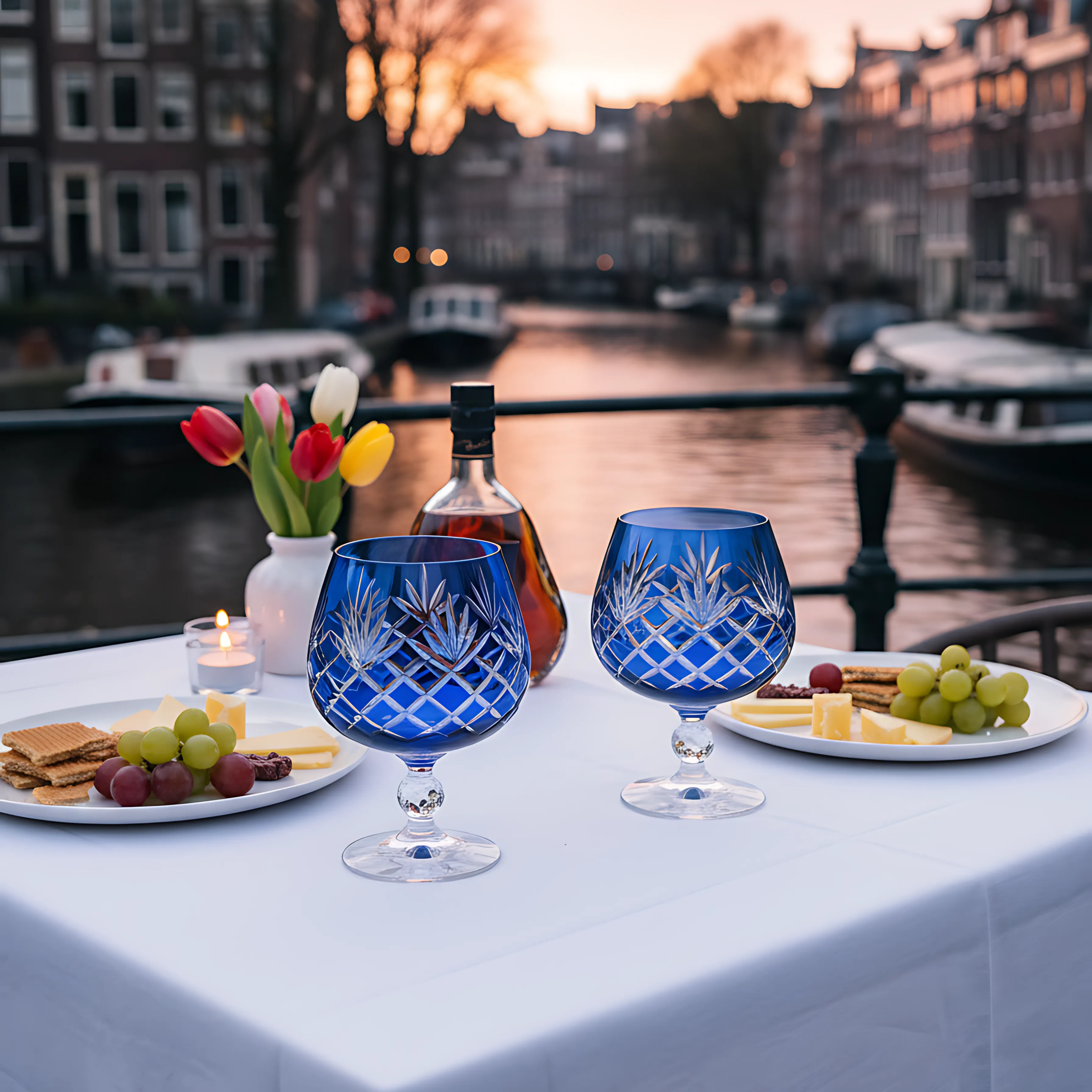 Ara Cut Crystal Cognac Glasses - Set Of 2 - Margerie Crystal USA