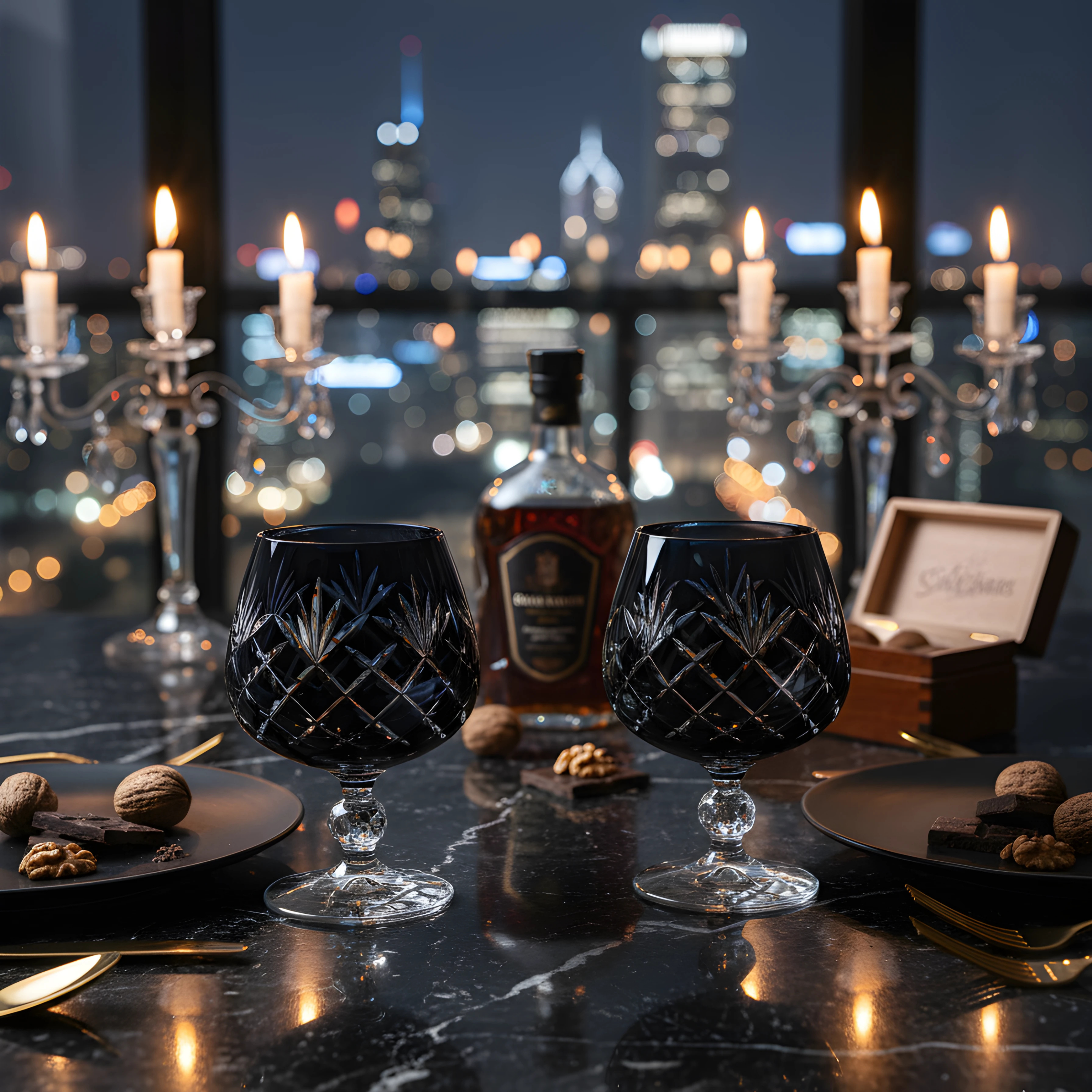 Ara Cut Crystal Cognac Glasses - Set Of 2 - Margerie Crystal USA