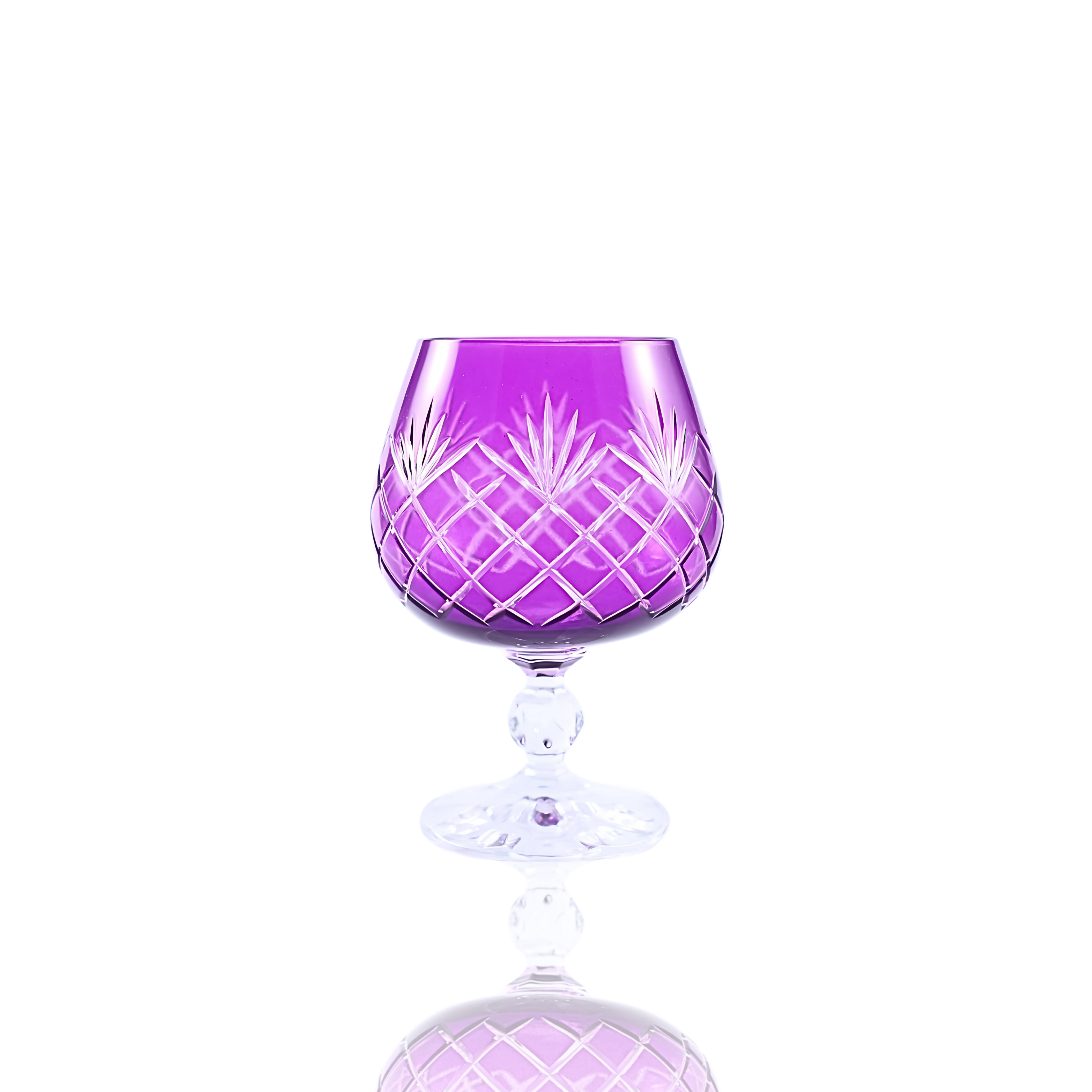 Ara Cut Crystal Cognac Glasses - Set Of 2 - Margerie Crystal USA