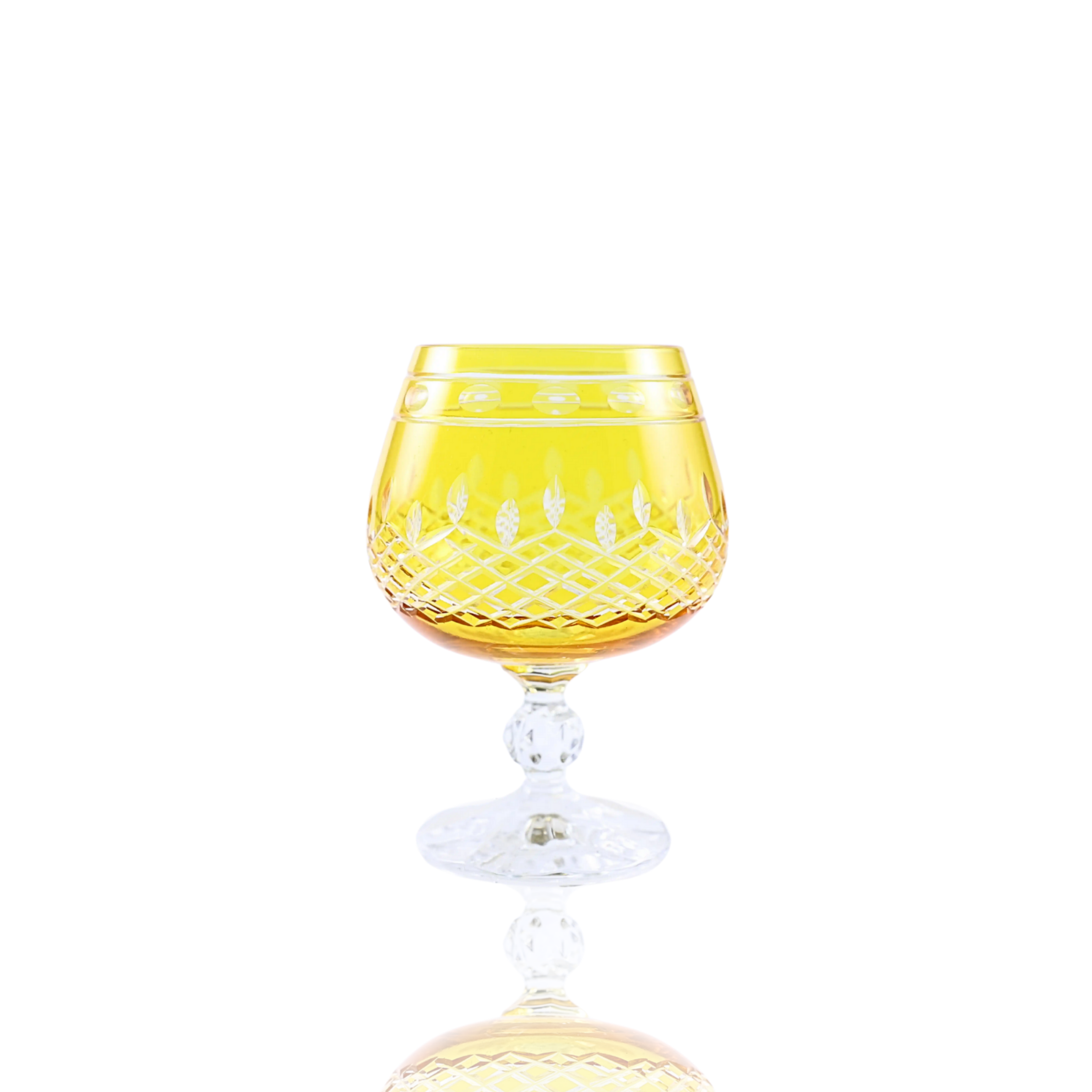 Ardea Cut Crystal Cognac Glasses - Set Of 2 - Margerie Crystal USA