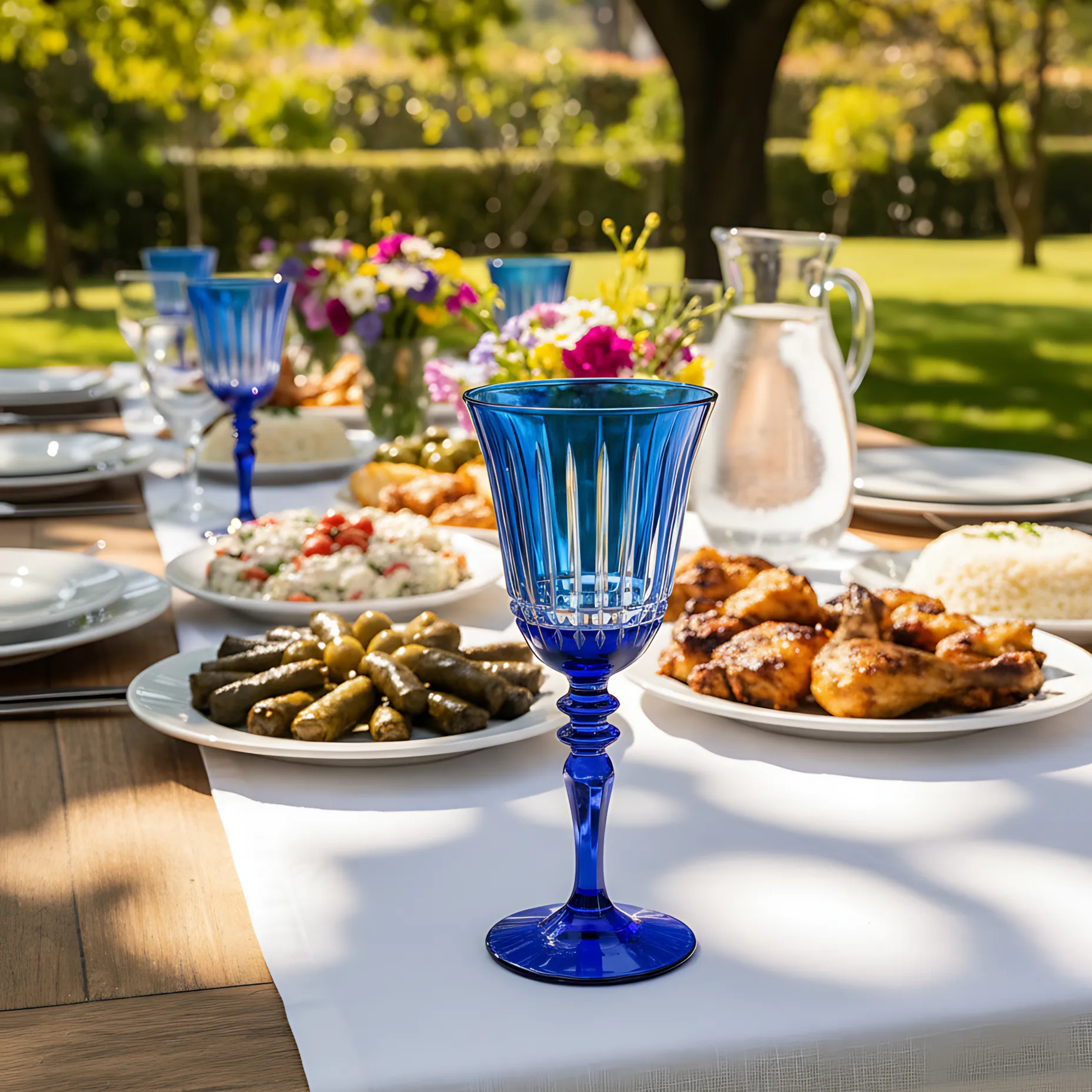 Luna Cut Crystal Wine Glasses - Set Of 2 - Margerie Crystal USA