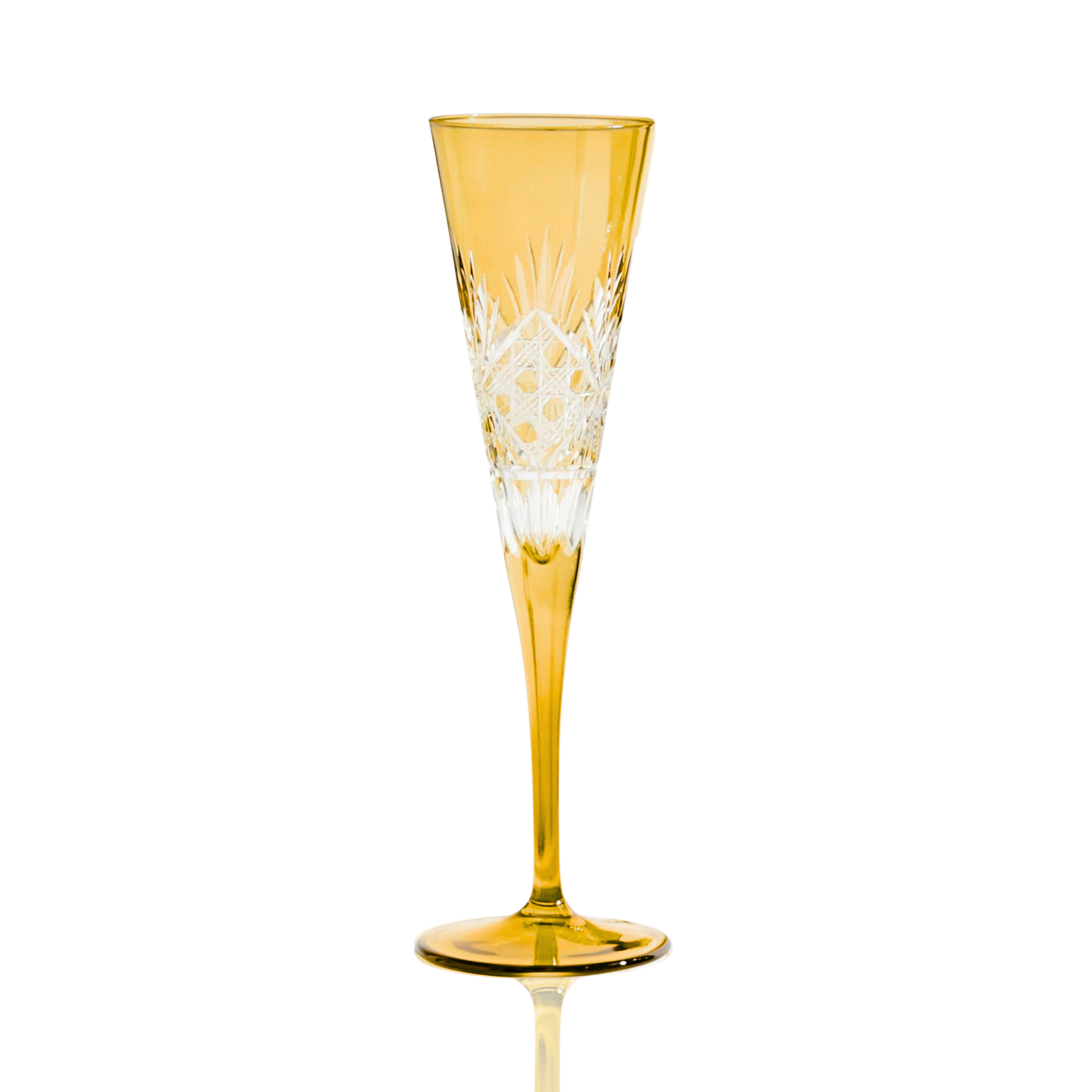 Victorian Cut Champagne Flutes - Set Of 2 - Margerie Crystal USA