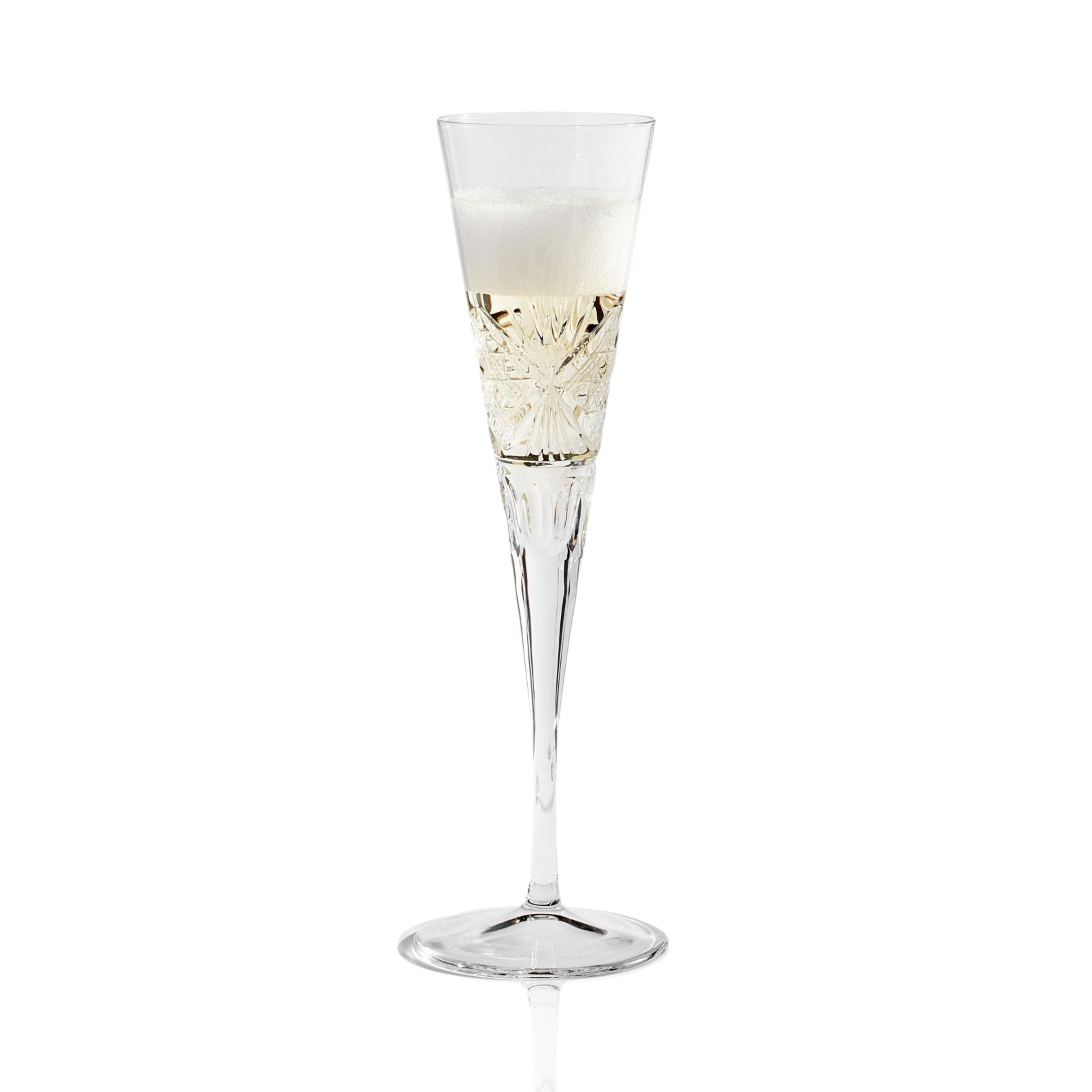 Victorian Cut Champagne Flutes - Set Of 2 - Margerie Crystal USA