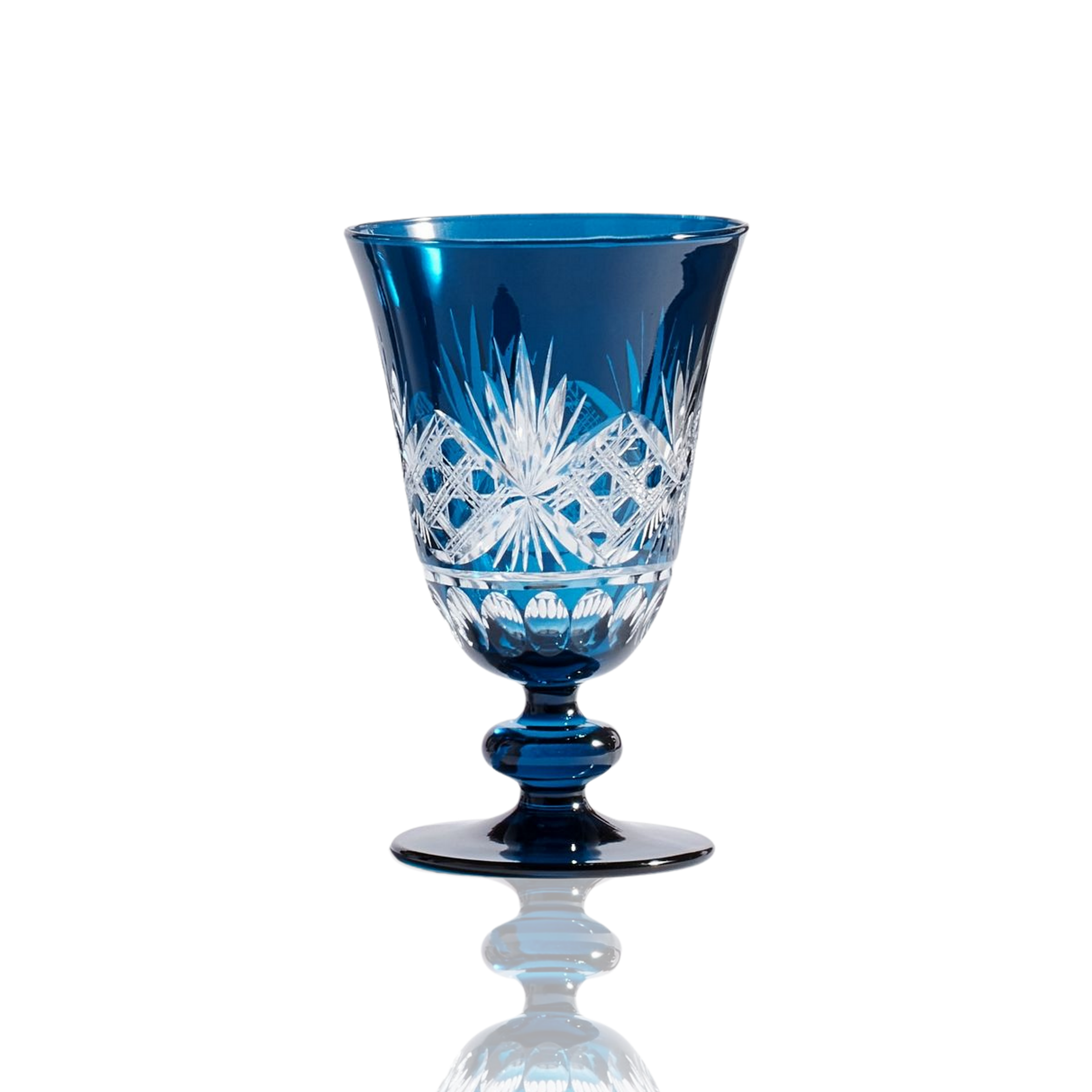 Victorian Cut Glass Goblets - Set Of 2 - Margerie Crystal USA