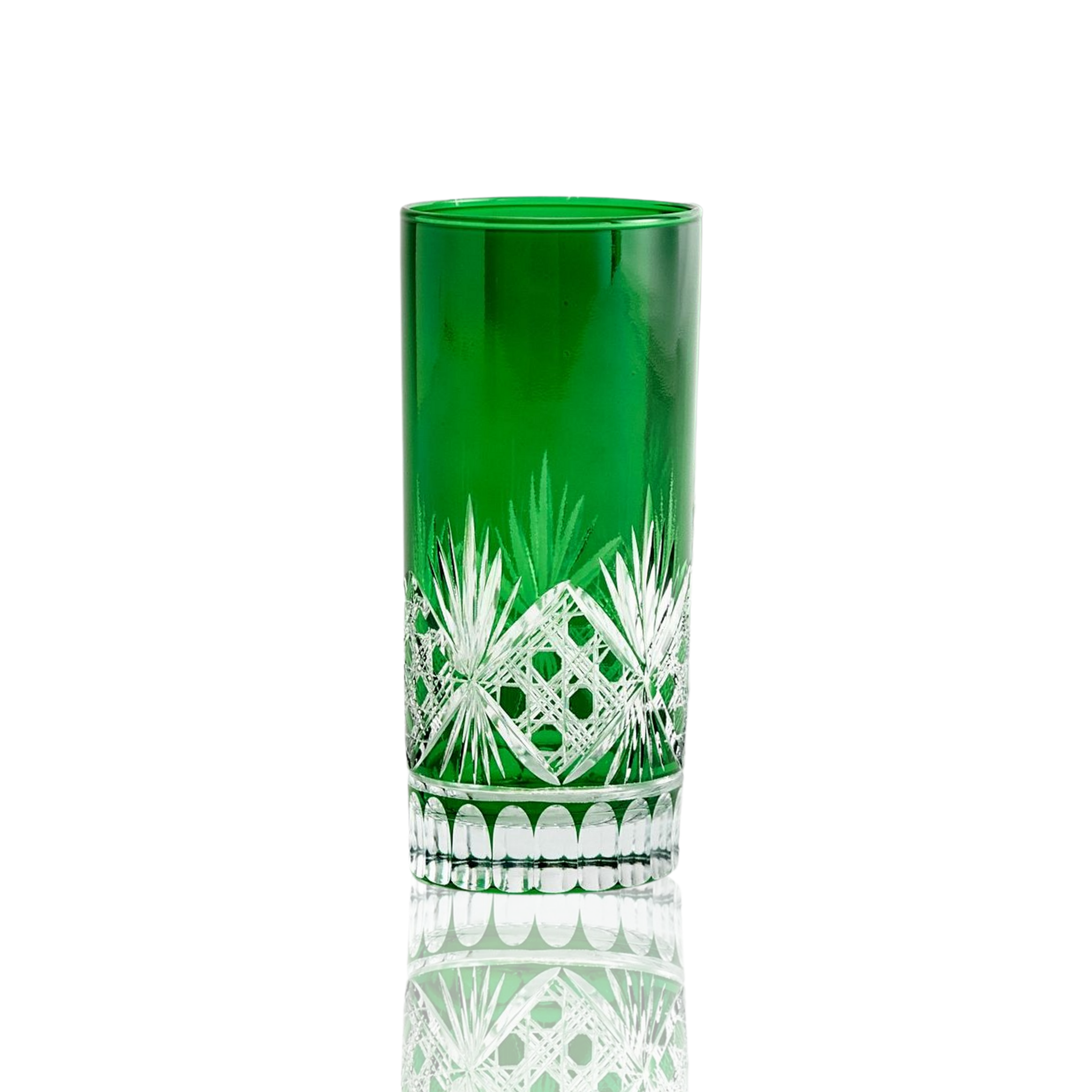 Victorian Cut High Ball Glasses - Set Of 2 - Margerie Crystal USA