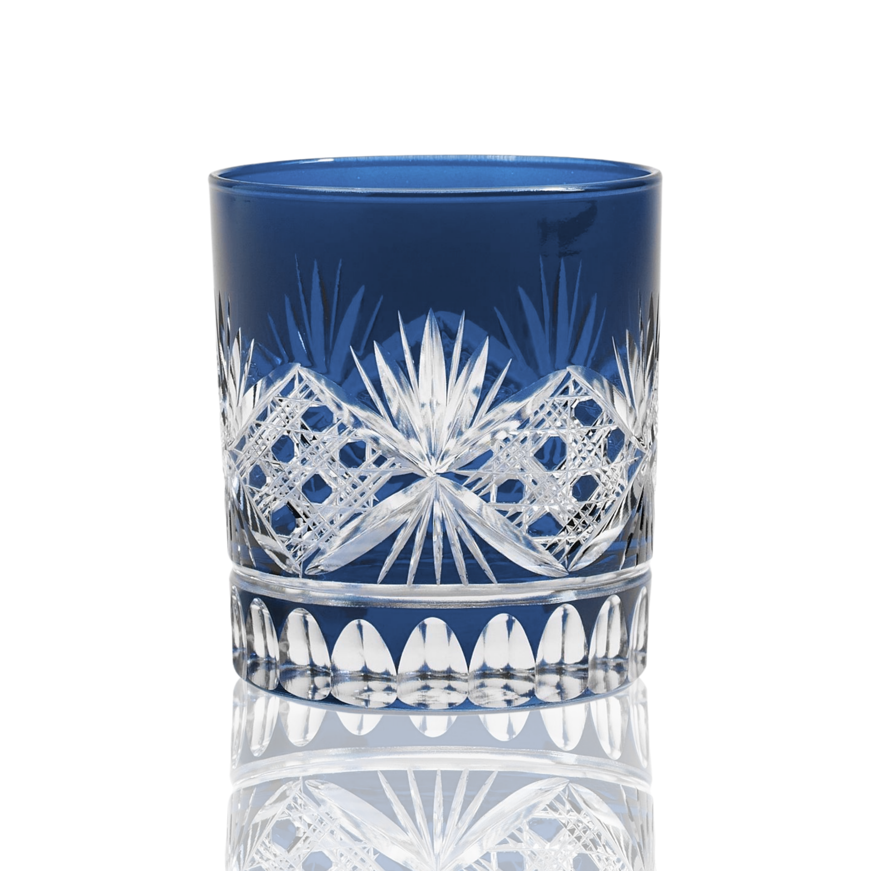 Victorian Cut Double Old Fashioned Glasses - Set Of 2 - Margerie Crystal USA