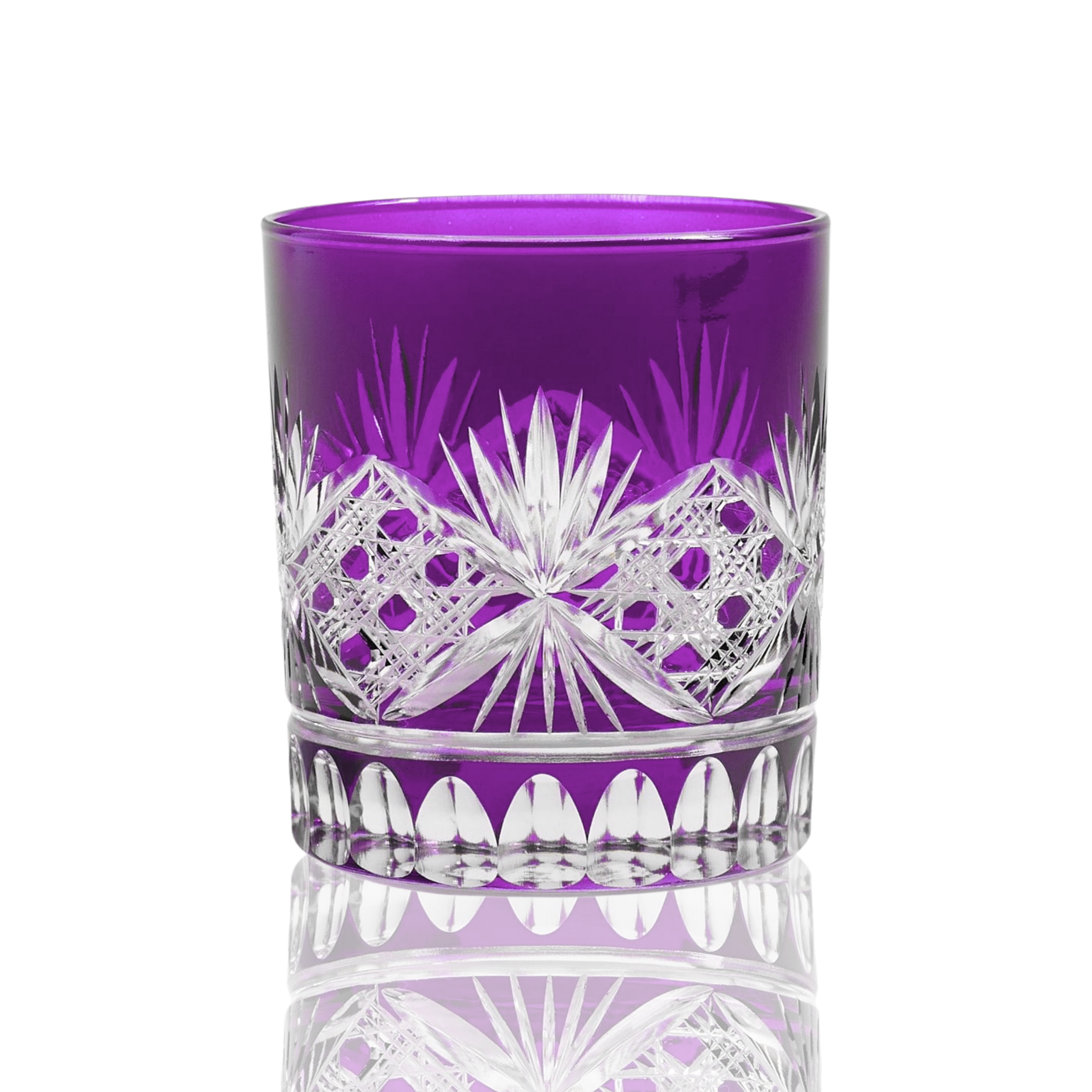 Victorian Cut Double Old Fashioned Glasses - Set Of 2 - Margerie Crystal USA