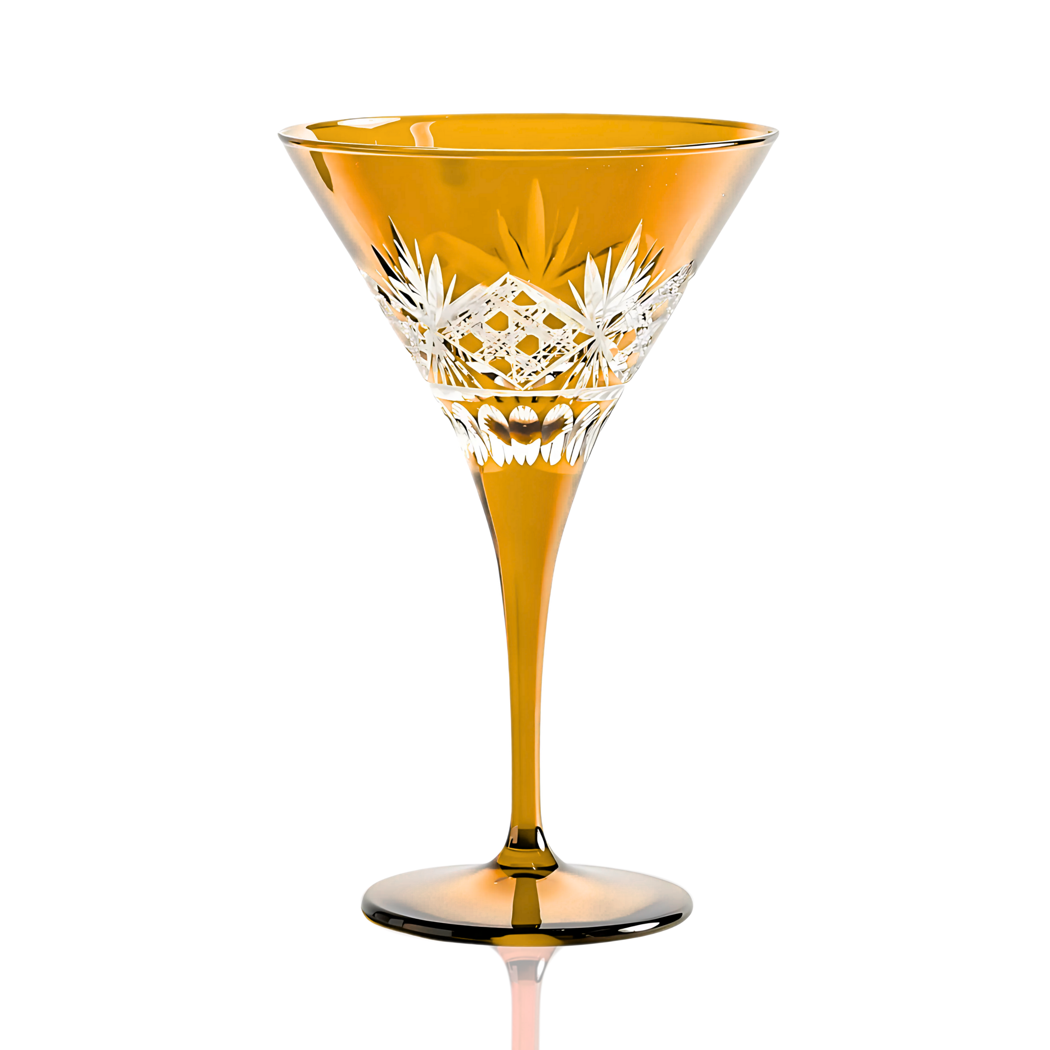 Victorian Cut Martini Glasses - Set Of 2 - Margerie Crystal USA