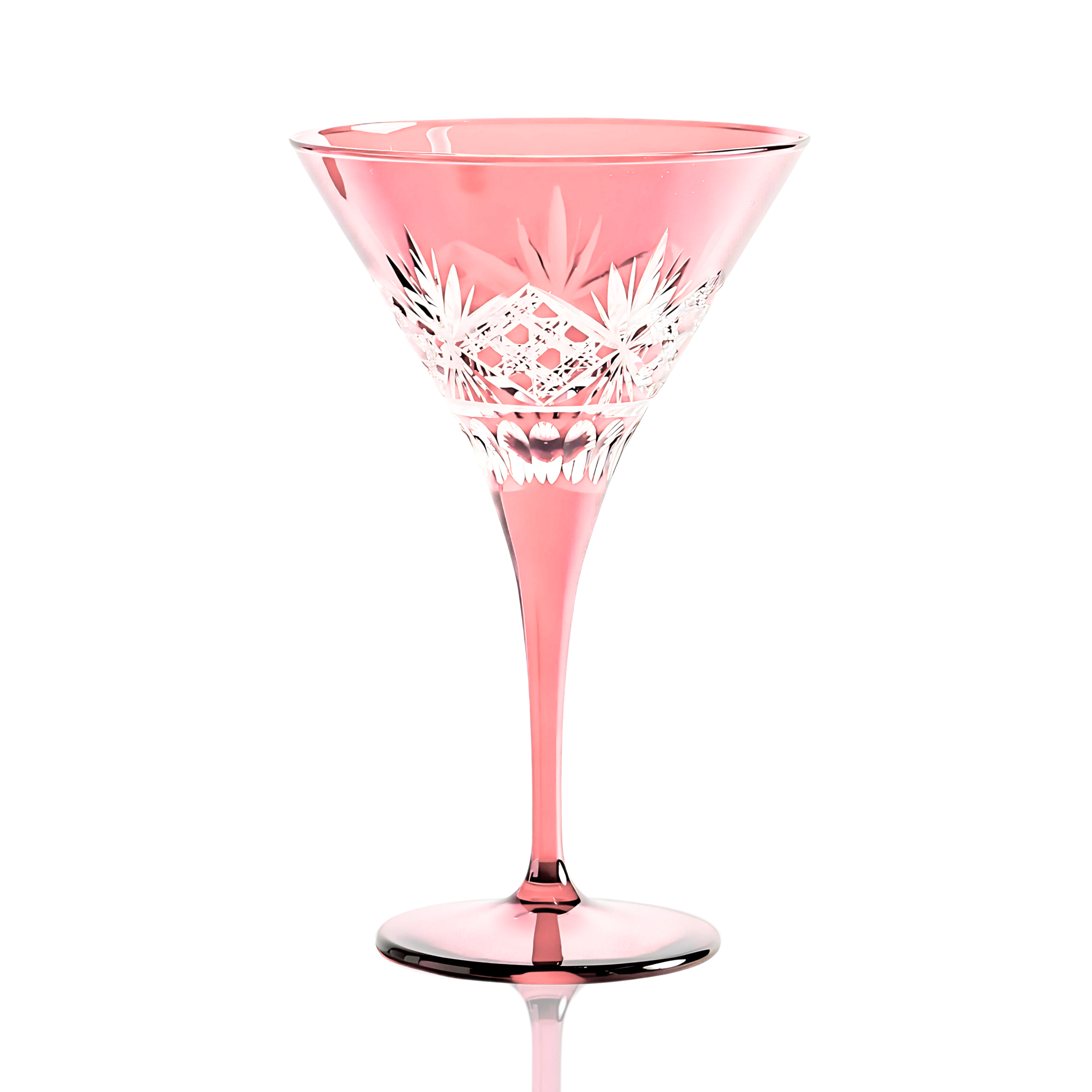 Victorian Cut Martini Glasses - Set Of 2 - Margerie Crystal USA