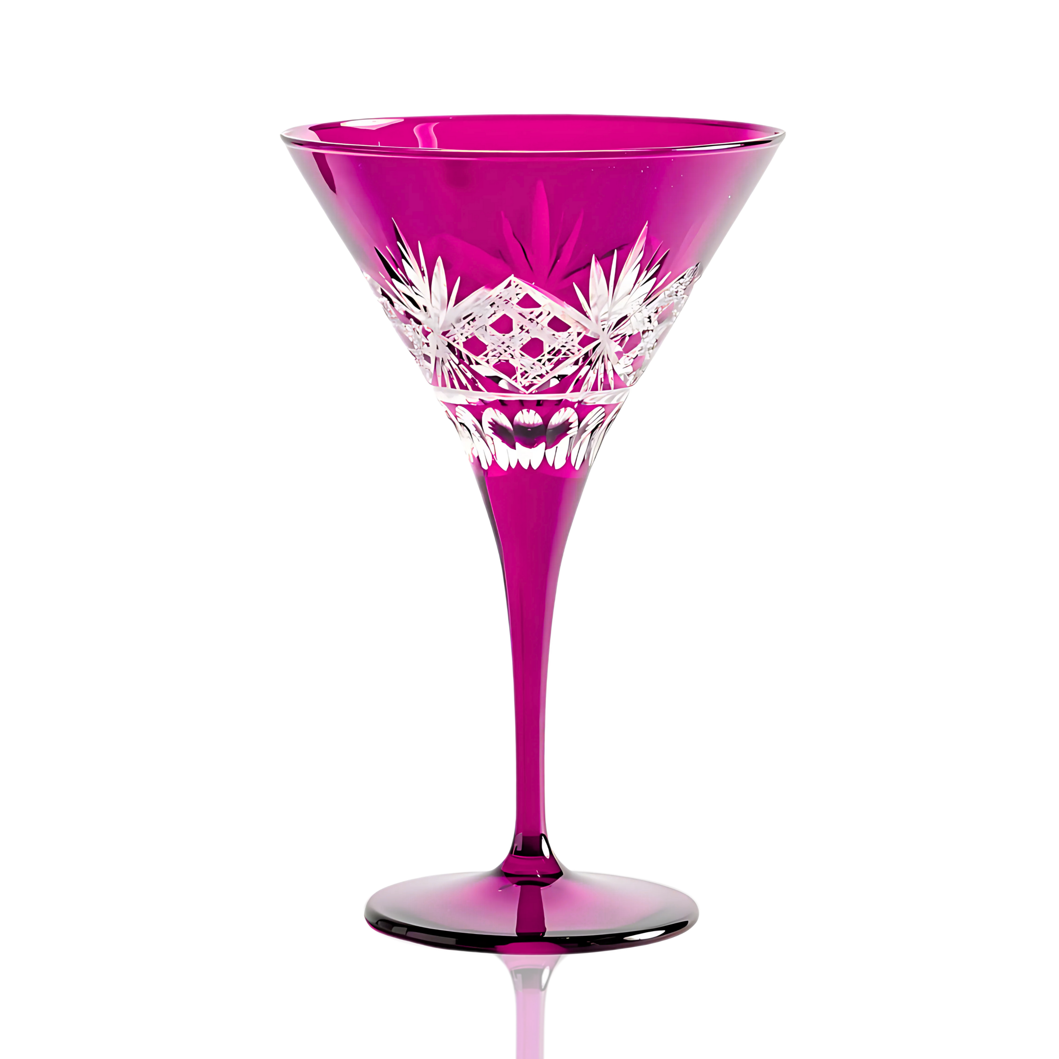 Victorian Cut Martini Glasses - Set Of 2 - Margerie Crystal USA