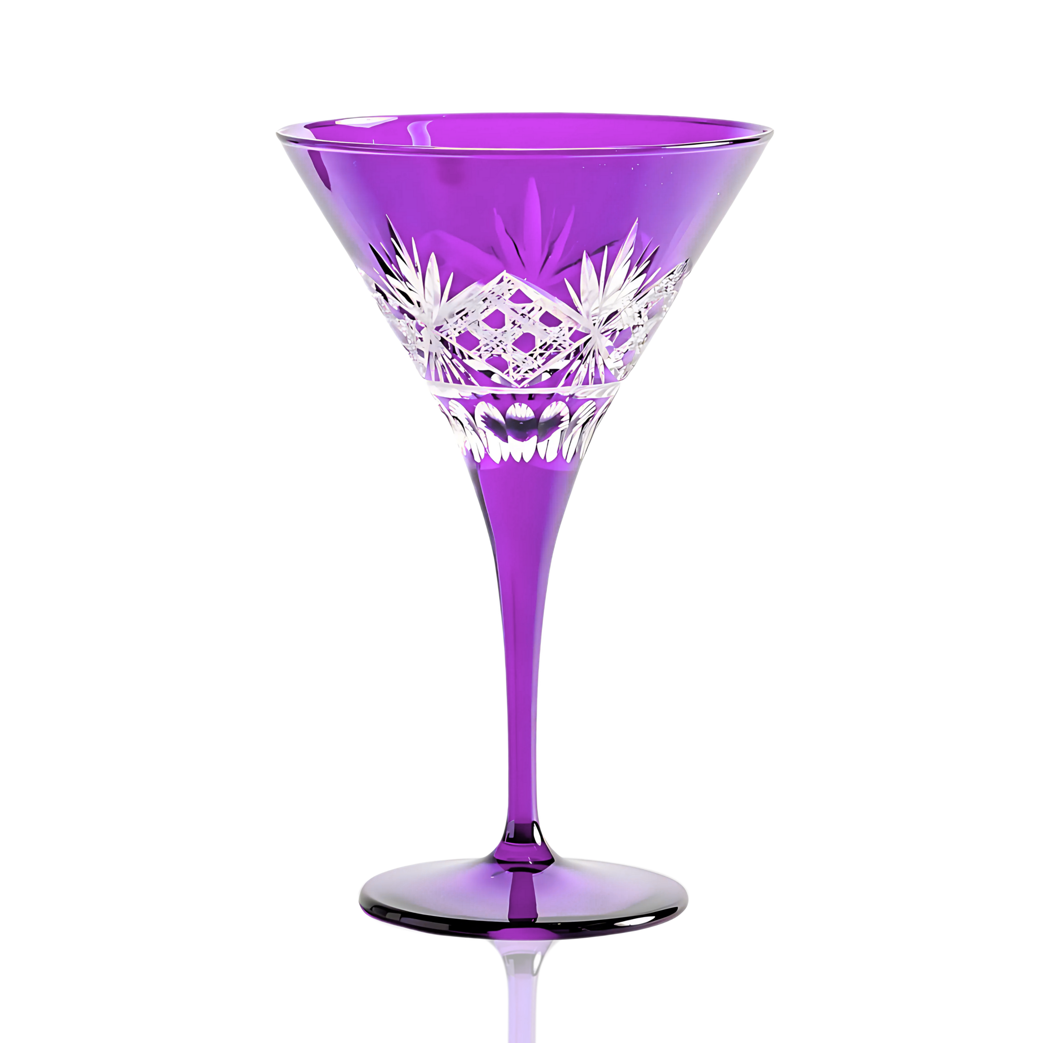 Victorian Cut Martini Glasses - Set Of 2 - Margerie Crystal USA