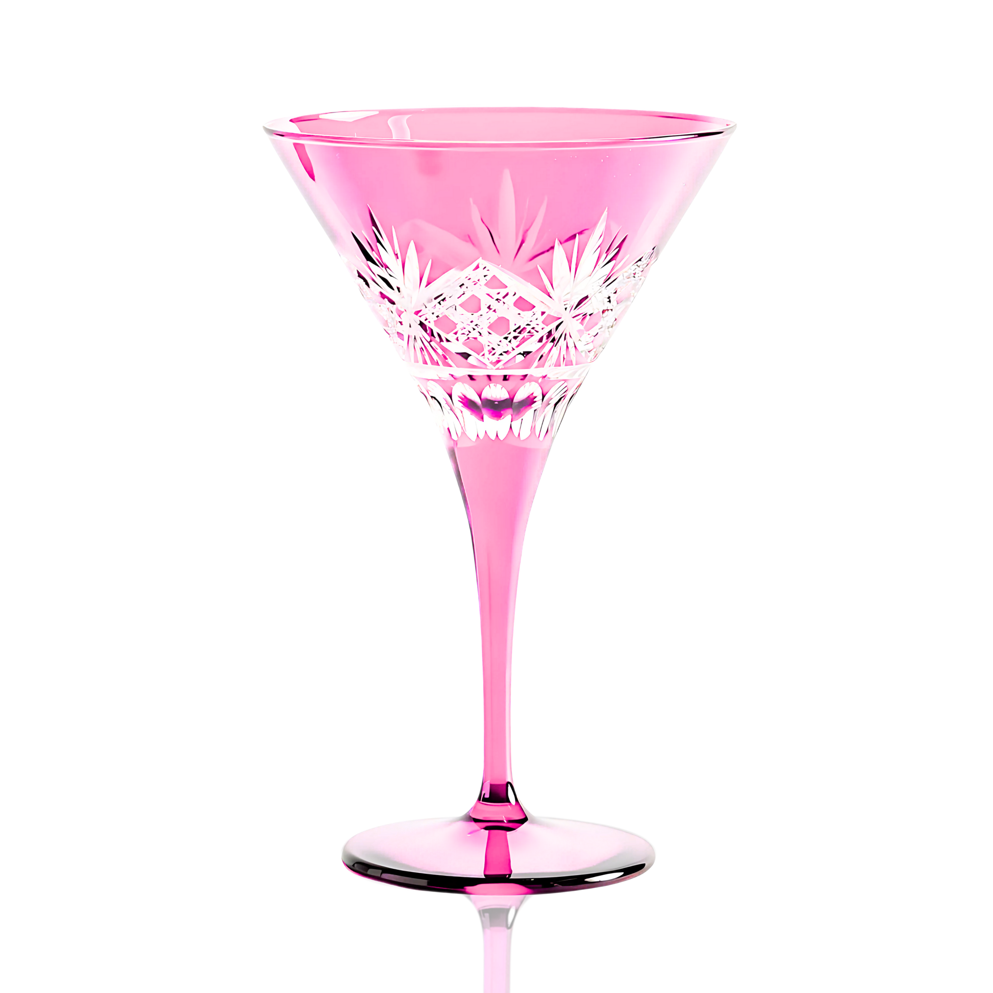 Victorian Cut Martini Glasses - Set Of 2 - Margerie Crystal USA