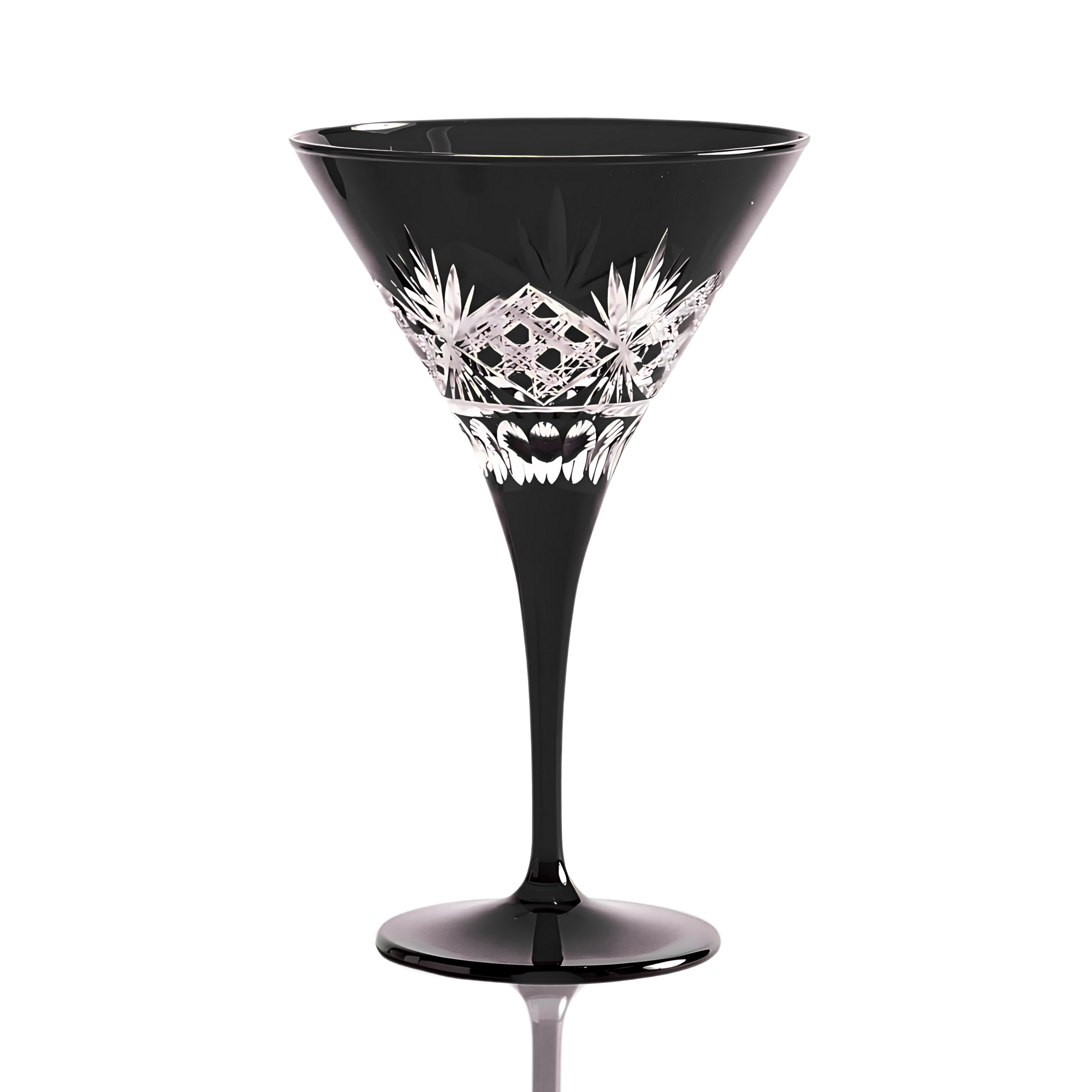 Victorian Cut Martini Glasses - Set Of 2 - Margerie Crystal USA