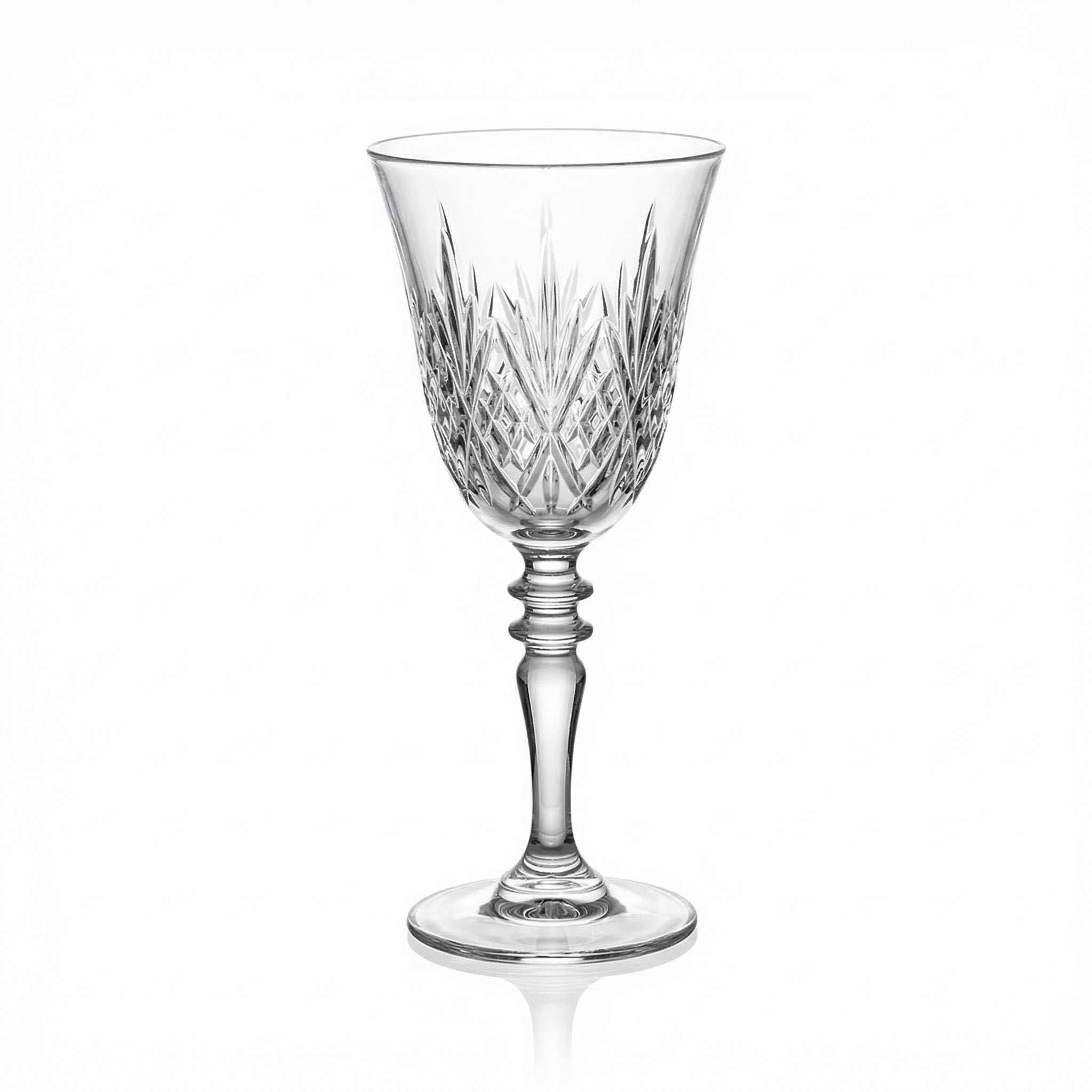 Linka Cut Crystal Wine Glass - Margerie Crystal USA