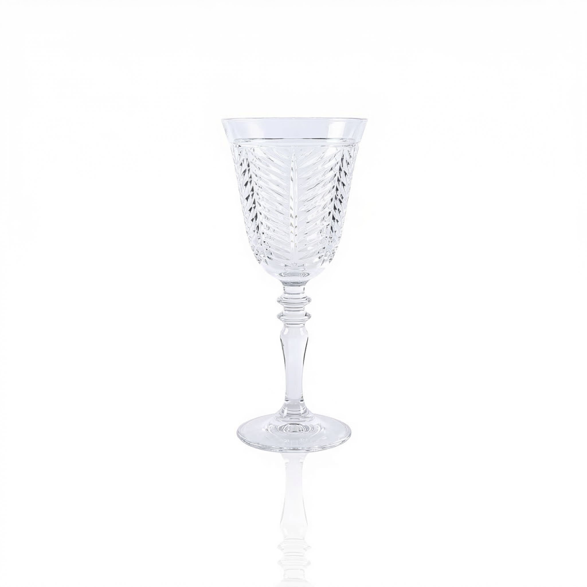 Lanza Cut Crystal Wine Glass - Margerie Crystal USA