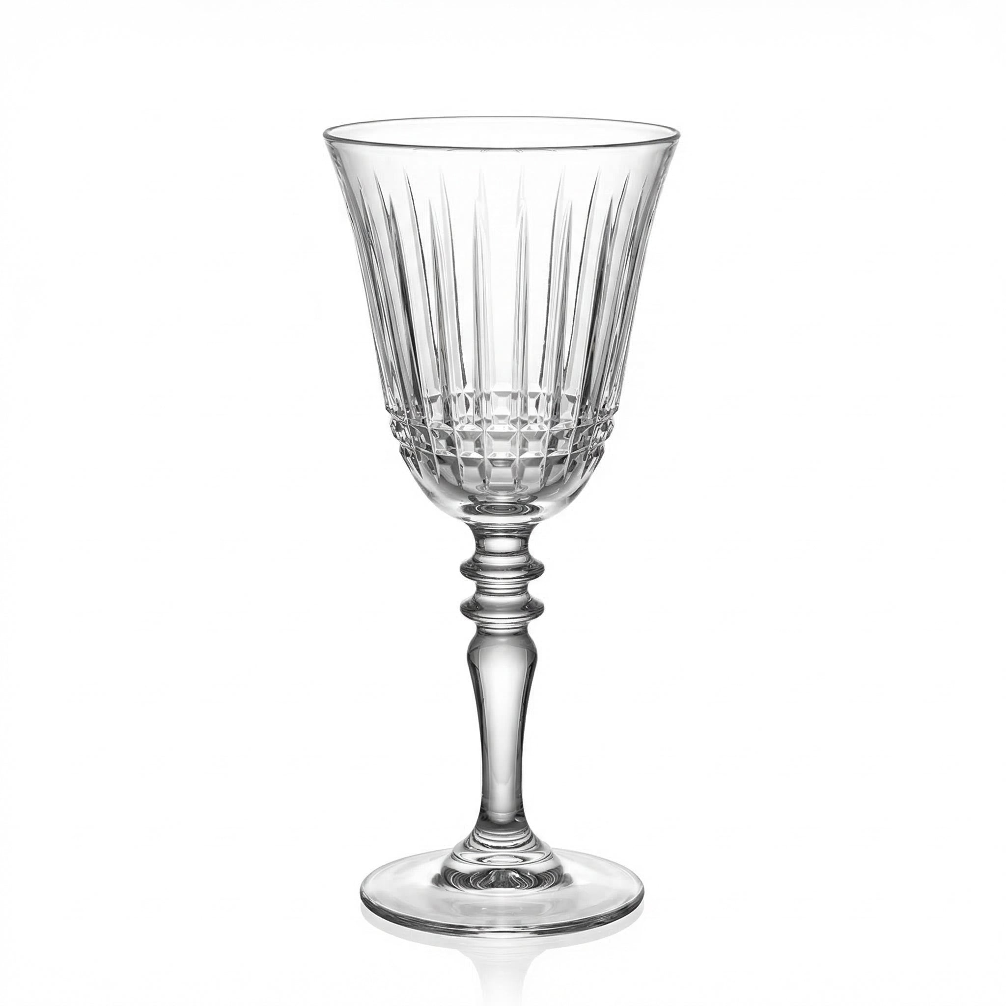 Luna Cut Crystal Wine Glass - Margerie Crystal USA