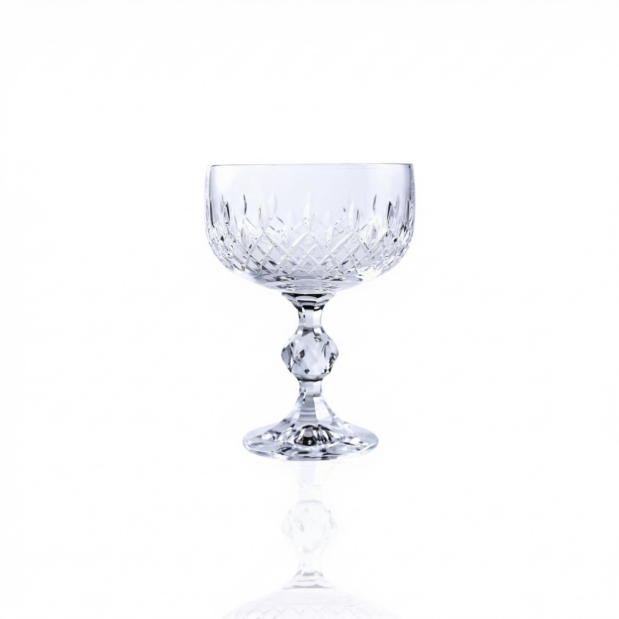 Aria Cut Crystal Champagne Coupe Glass - Margerie Crystal USA