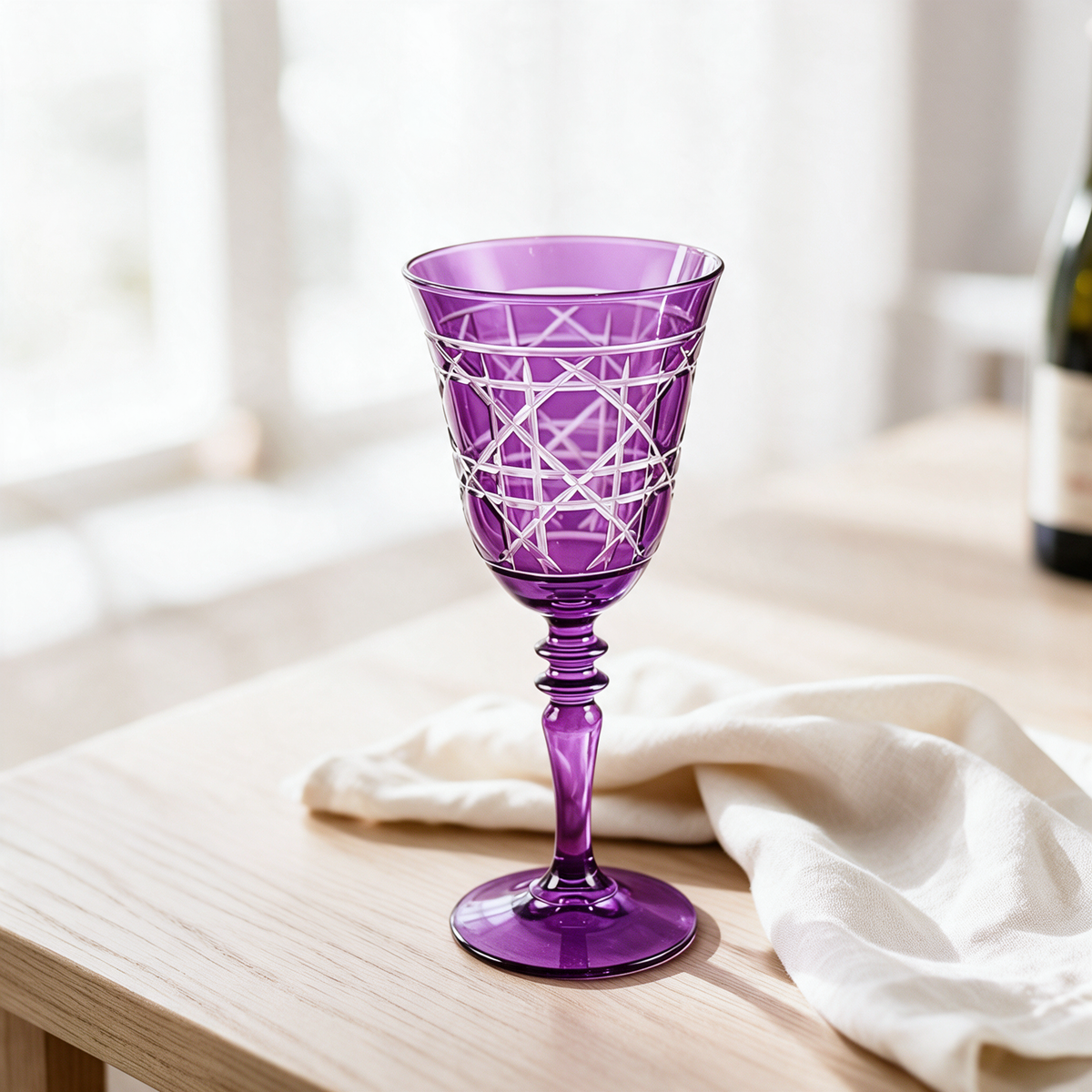 Gloria Cut Crystal Wine Glass - Margerie Crystal USA