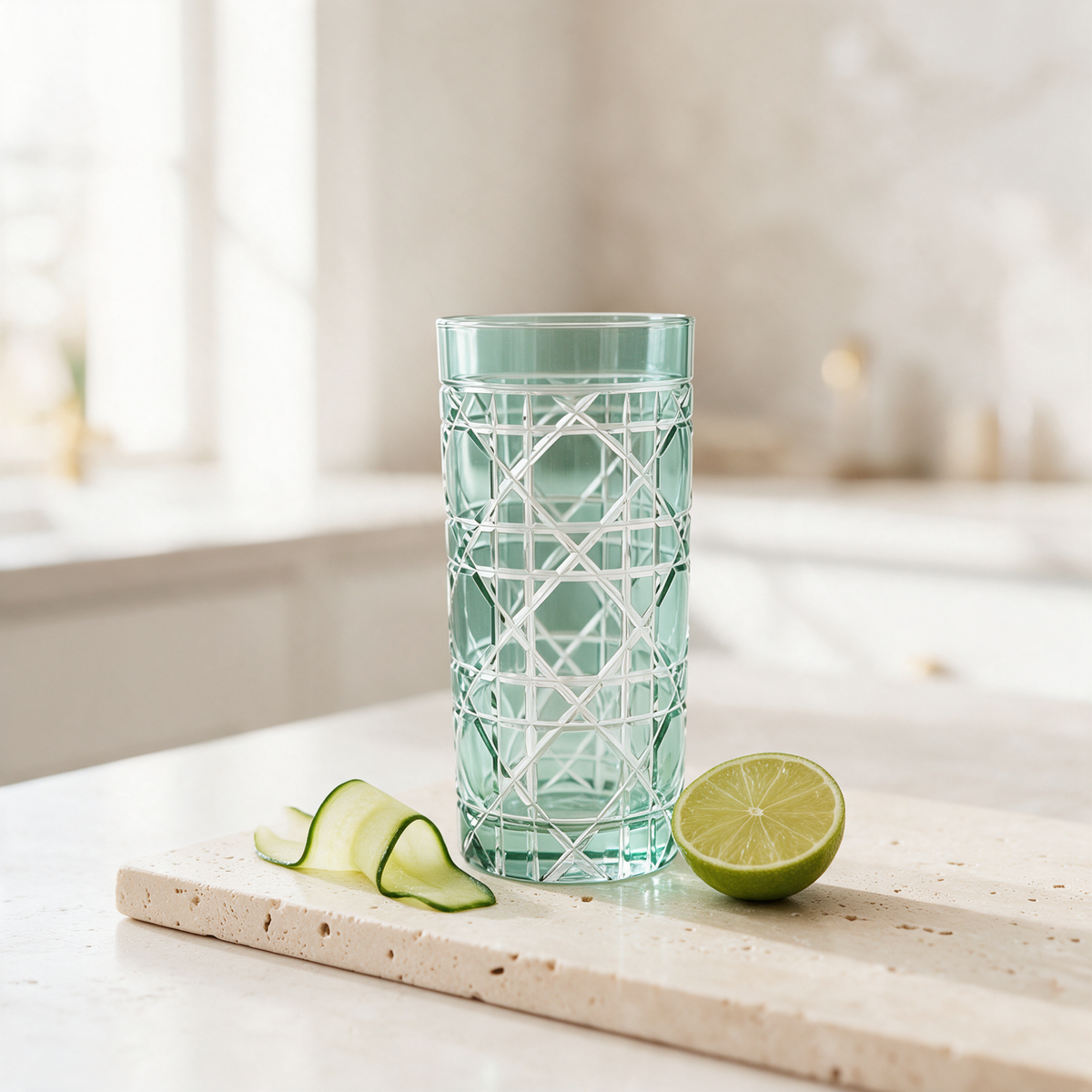 Gloria Cut Crystal Highball Glass - Margerie Crystal USA