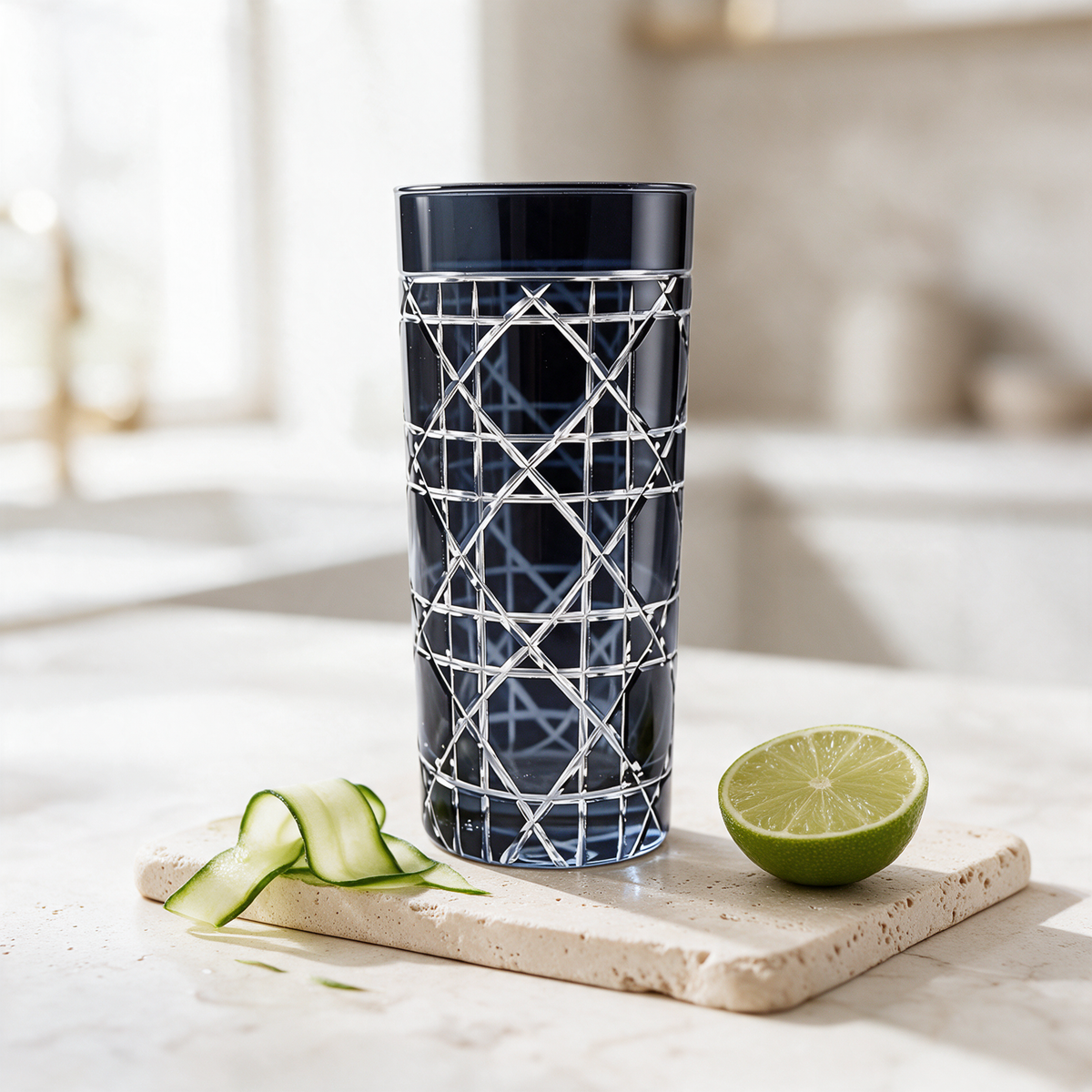 Gloria Cut Crystal Highball Glass - Margerie Crystal USA