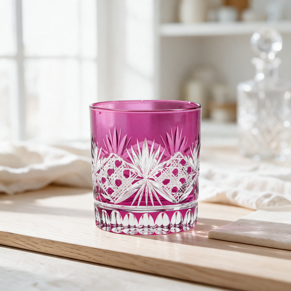 Victorian Cut Double Old Fashioned Glass - Margerie Crystal USA